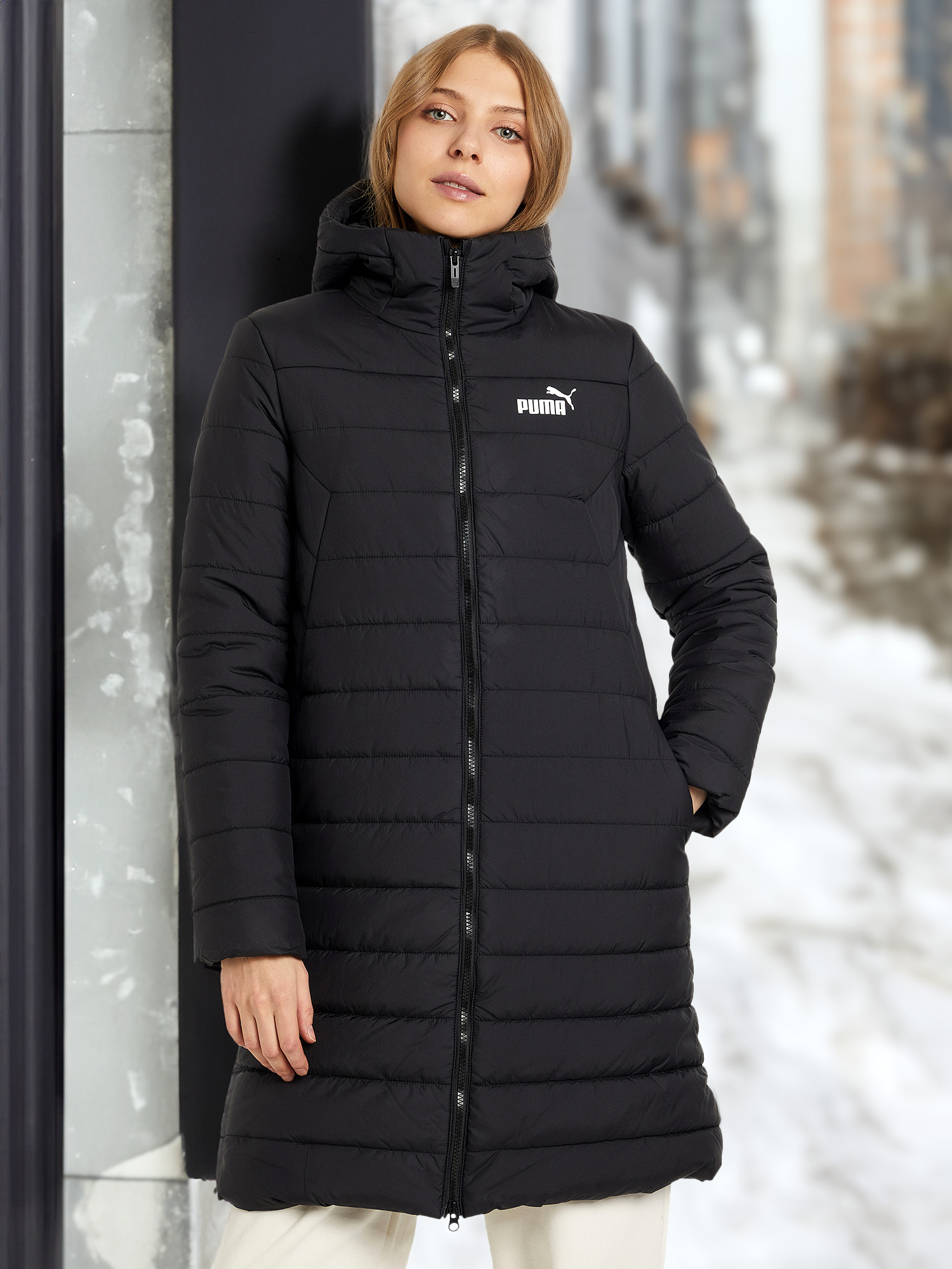 

Куртка удлиненная женская PUMA ESS Hooded Padded, Черный