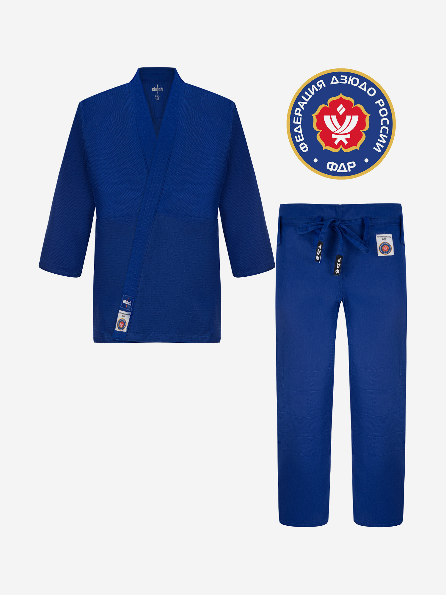 

Кимоно для дзюдо подростковое Clinch Judo Red FDR синее, Синий