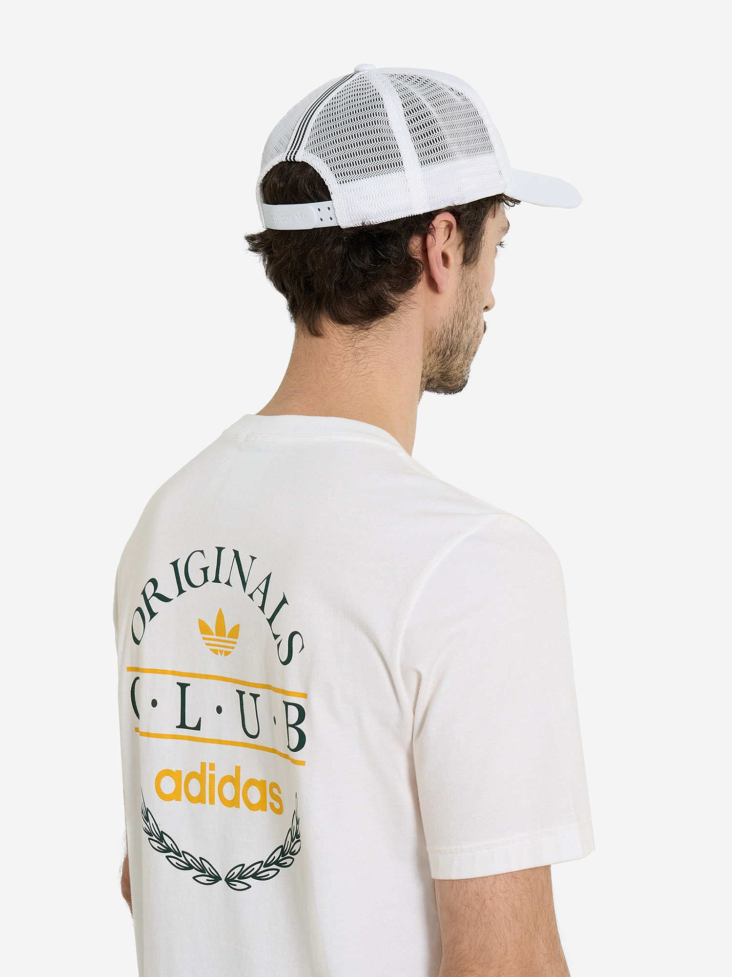 фото Бейсболка adidas curved trucker, белый