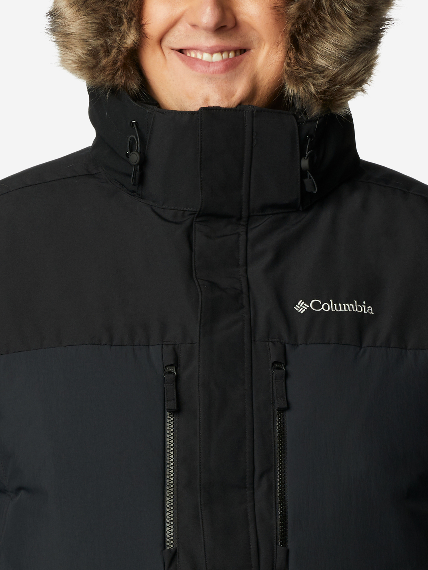 Куртка утепленная мужская Columbia Marquam Peak Fusion Parka, Plus Size, Черный 1957494CLB-010, размер 64-66 - фото 4