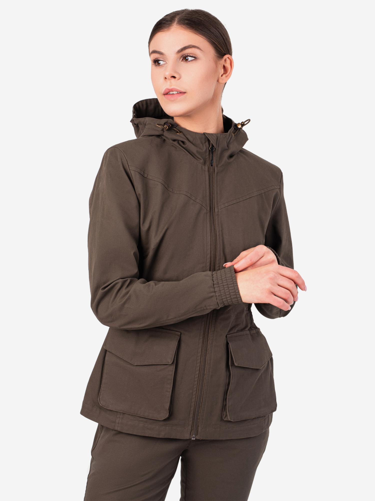 Изображение товара Женская куртка для охоты Илва PRIDE коричневая водоотталкивающая