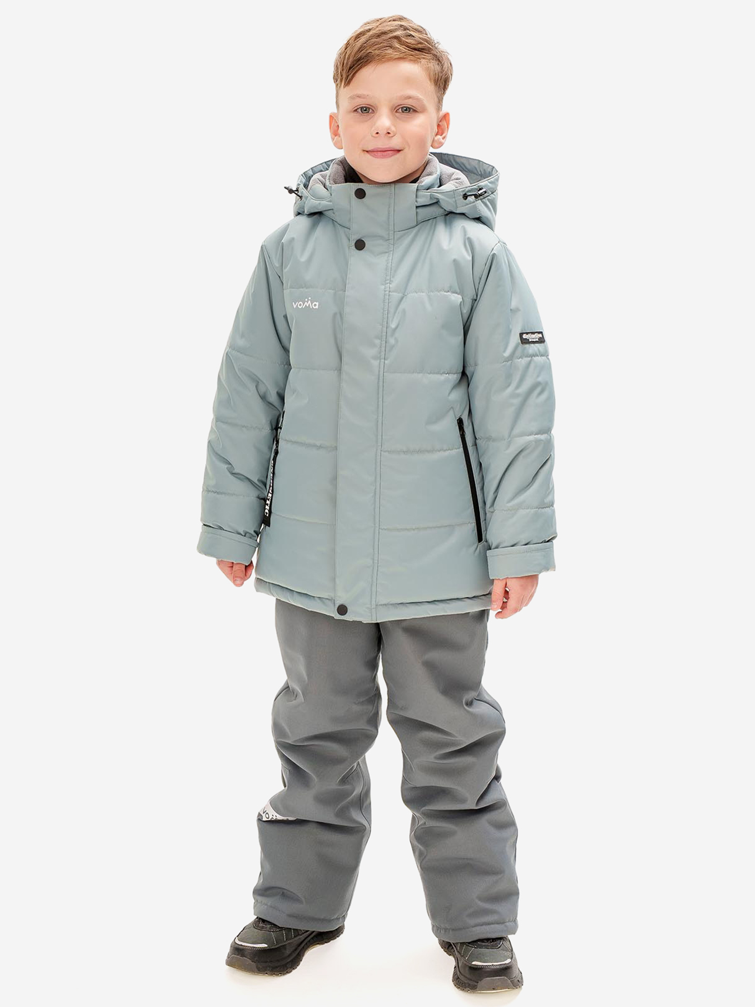 Изображение товара Зимний костюм для мальчика Конго серо-зеленый утепленный мембрана до -35°C