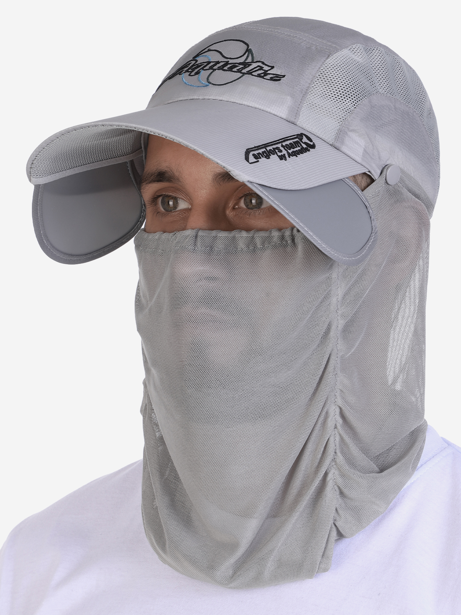 Изображение товара Кепка Aquatic КА-17CC светло-серая с боковыми отражателями и бафом для рыбалки