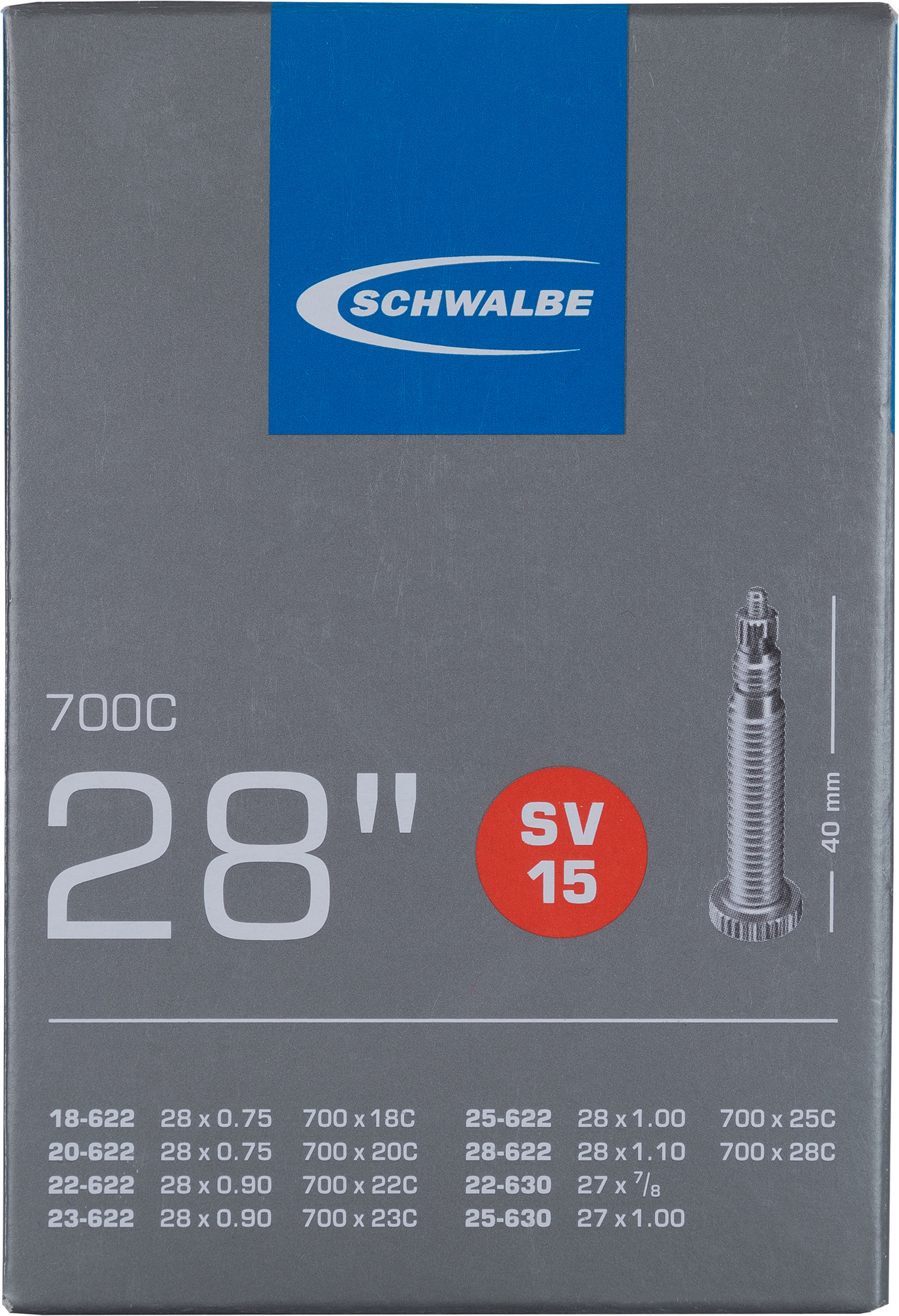 

Камера Schwalbe SV15 40mm 28", Черный