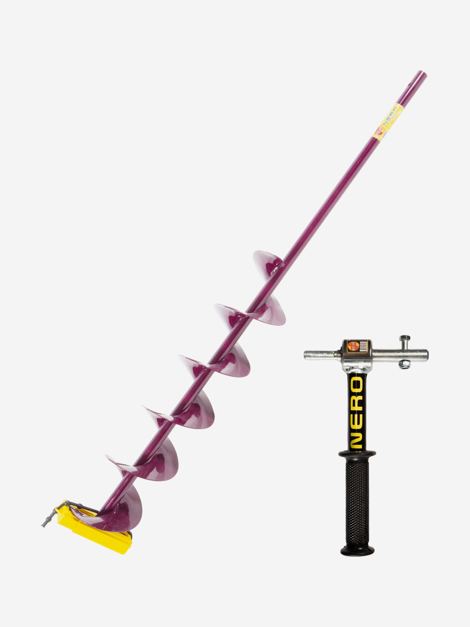 Изображение товара Комплект шнек Волжанка для шуруповерта 150 Nero 62 см и адаптер с подшипником для ледобуров