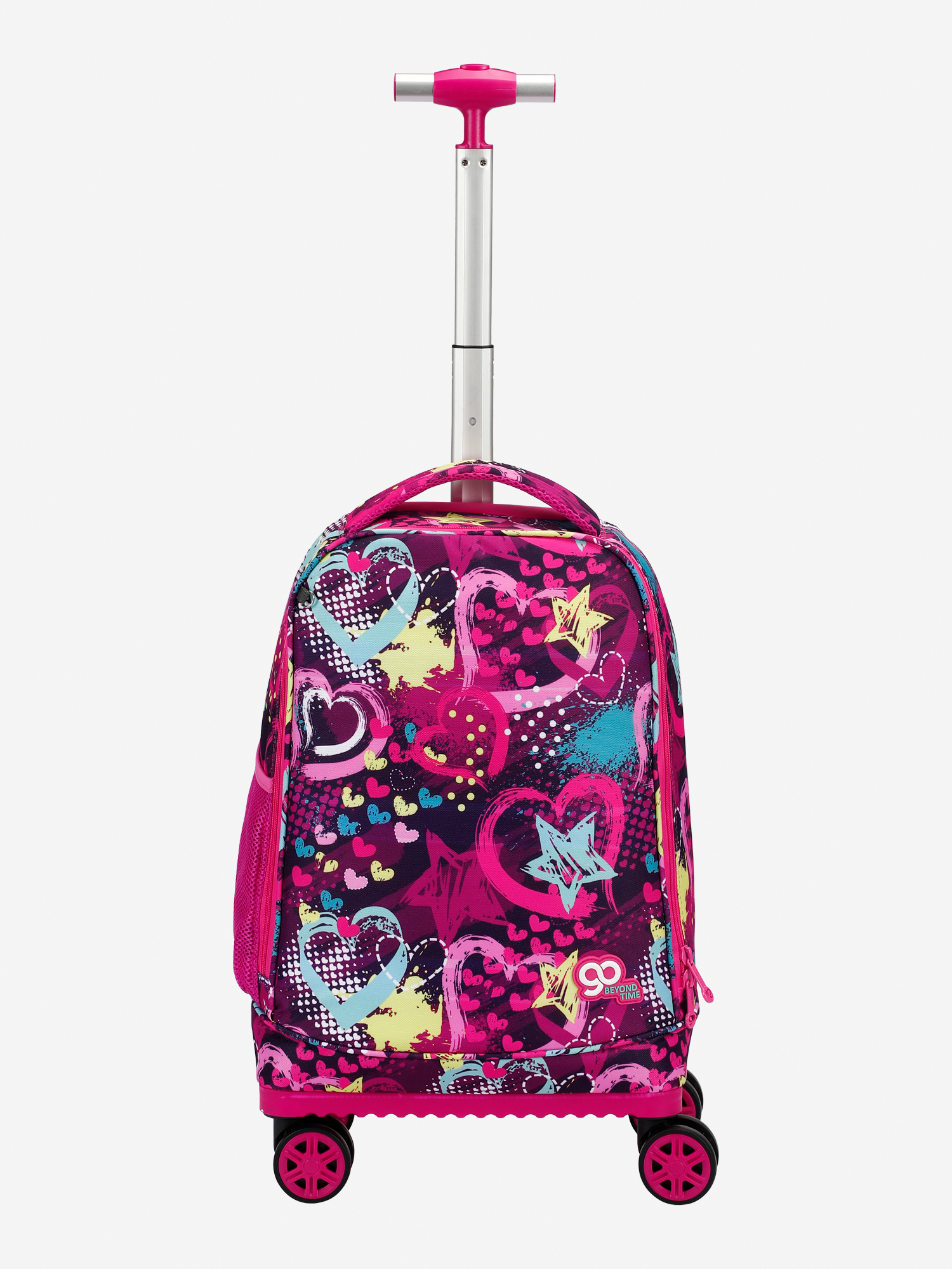 Изображение товара Детский чемодан BEYOND TIME D11 Сердечки розовый компактный для активных детей