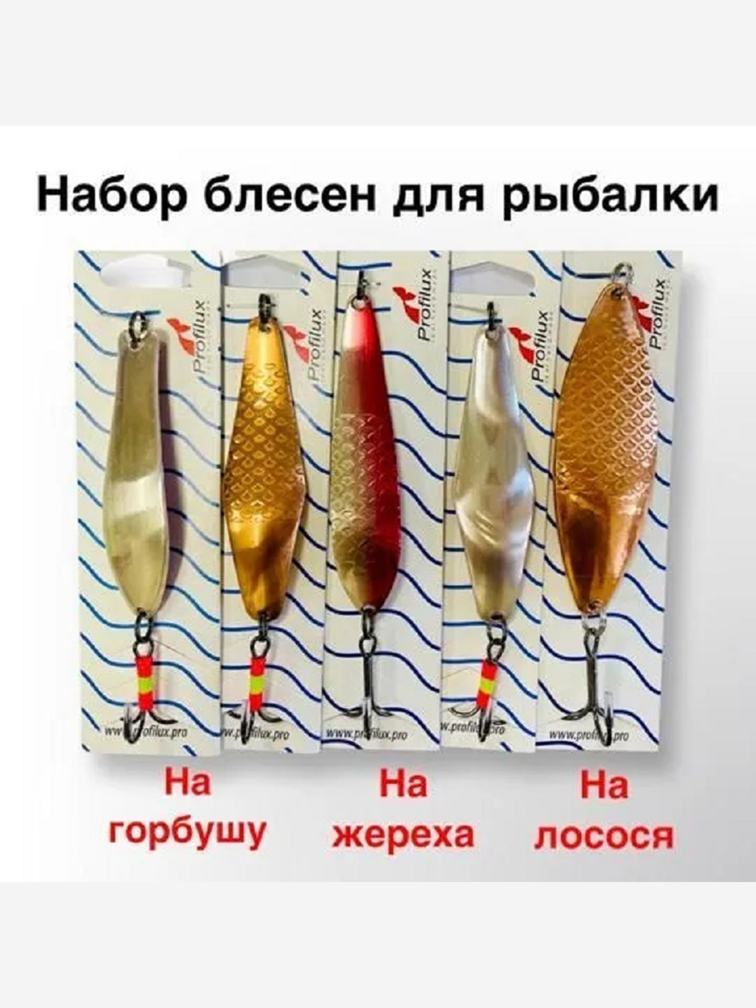 

Набор блесен колебалок для рыбалки Profilux 5 шт микс #10, Мультицвет