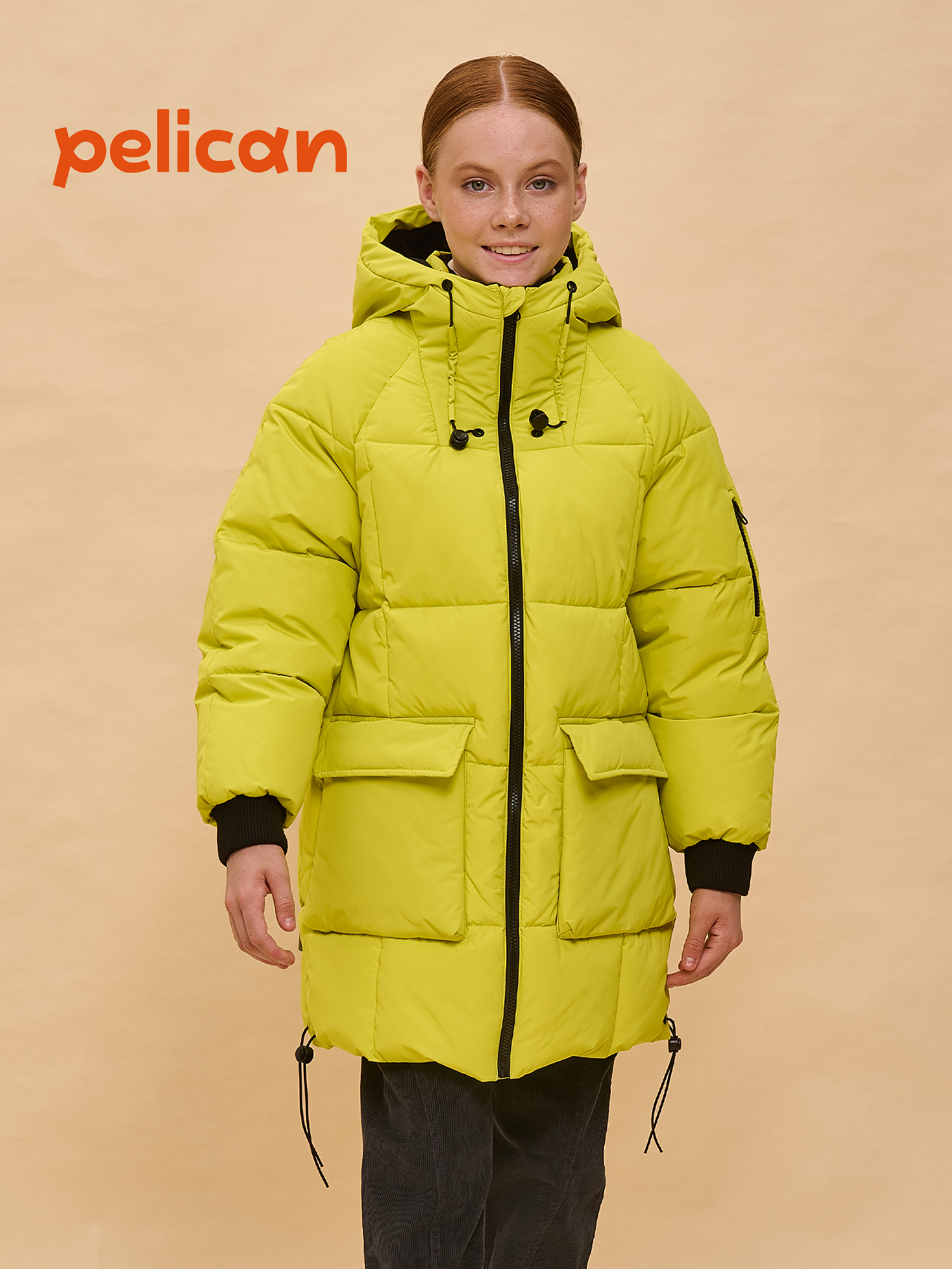 

Куртка для девочки Pelican, пуховик, Желтый