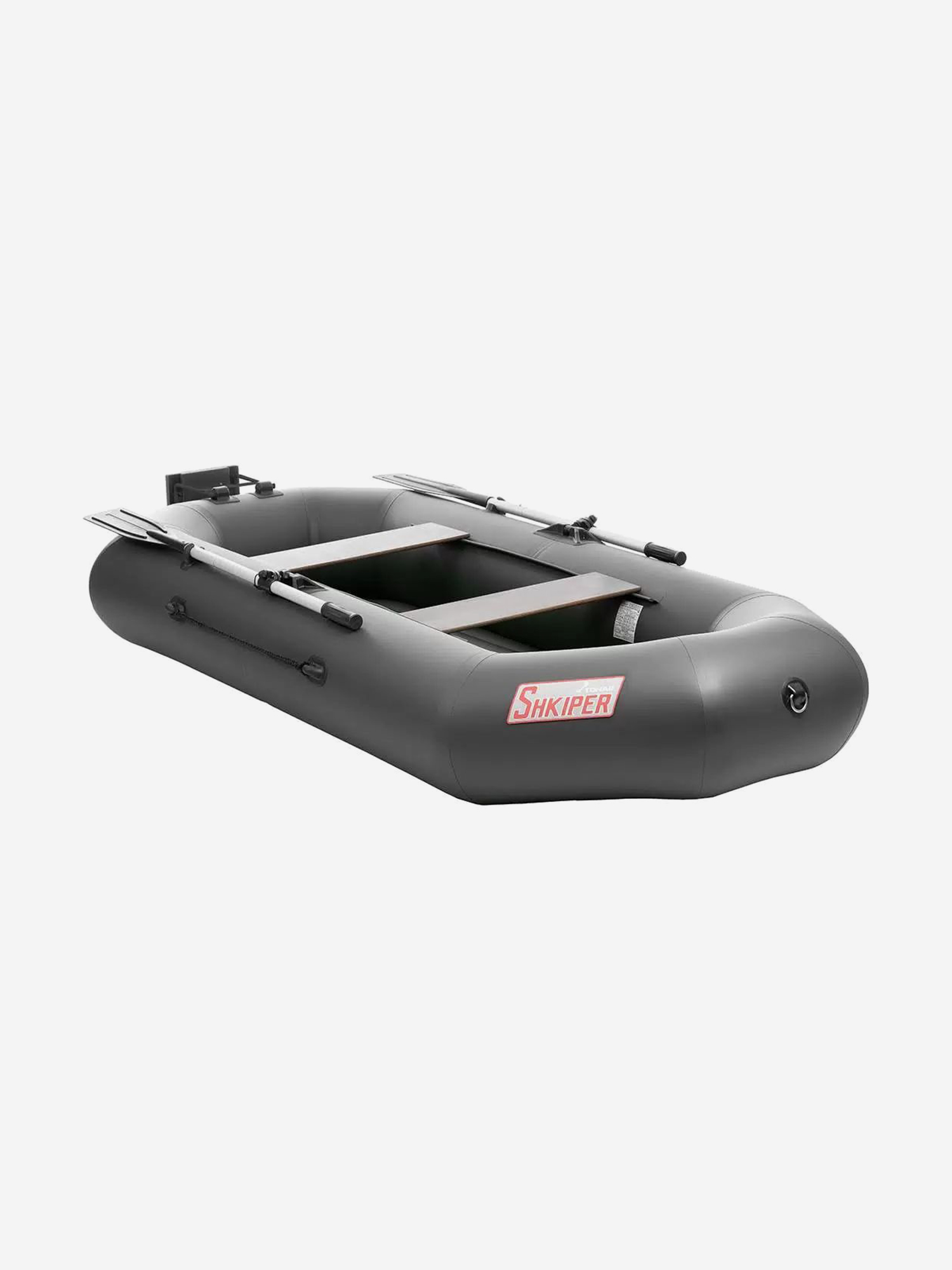Изображение товара Лодка надувная для рыбалки Тонар Шкипер А280НТ надувное дно, навесной транец серый