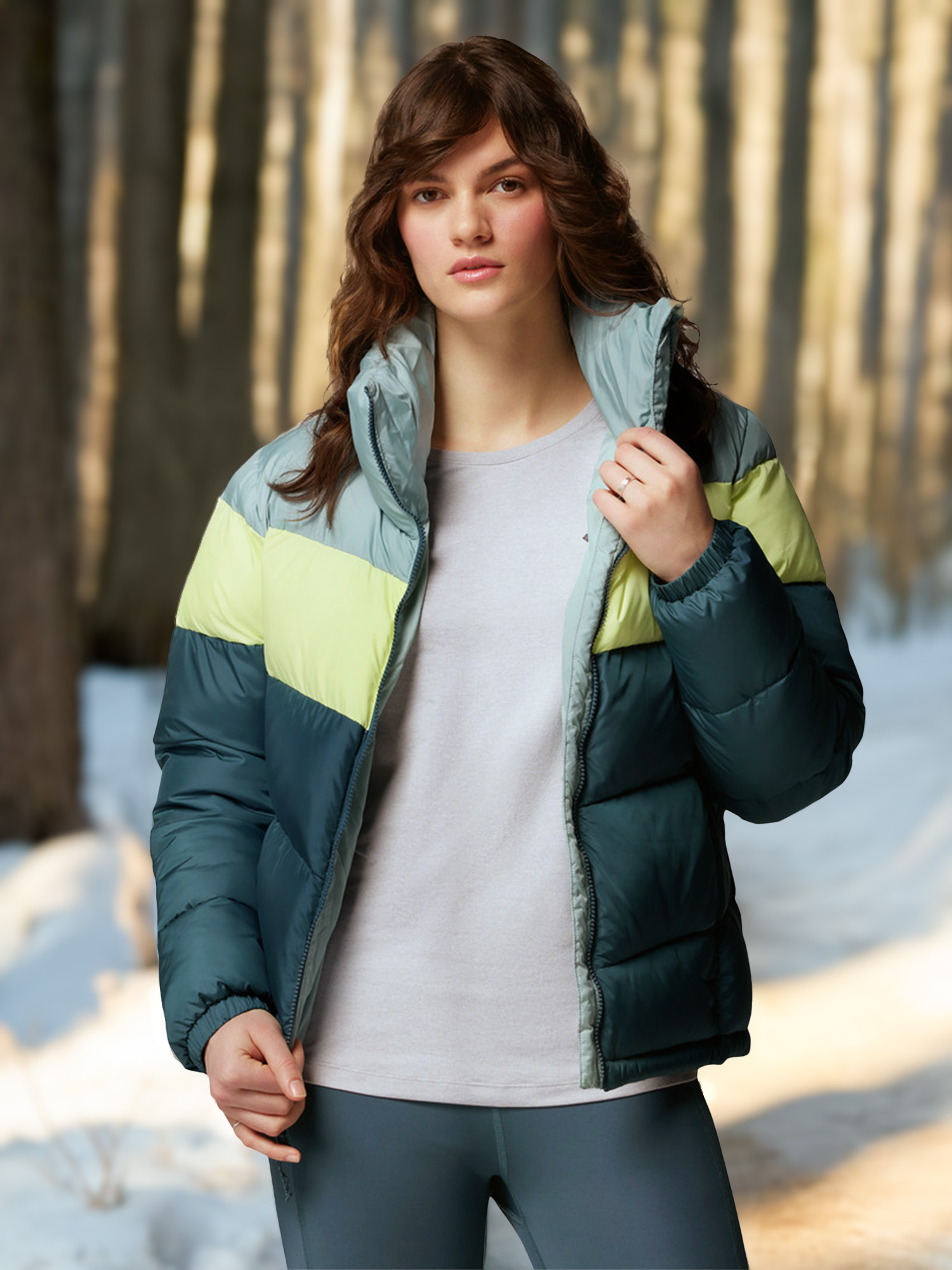 Куртка утепленная женская Columbia Puffect II Colorblock Jacket, голубой, арт. 2088481clb-429
