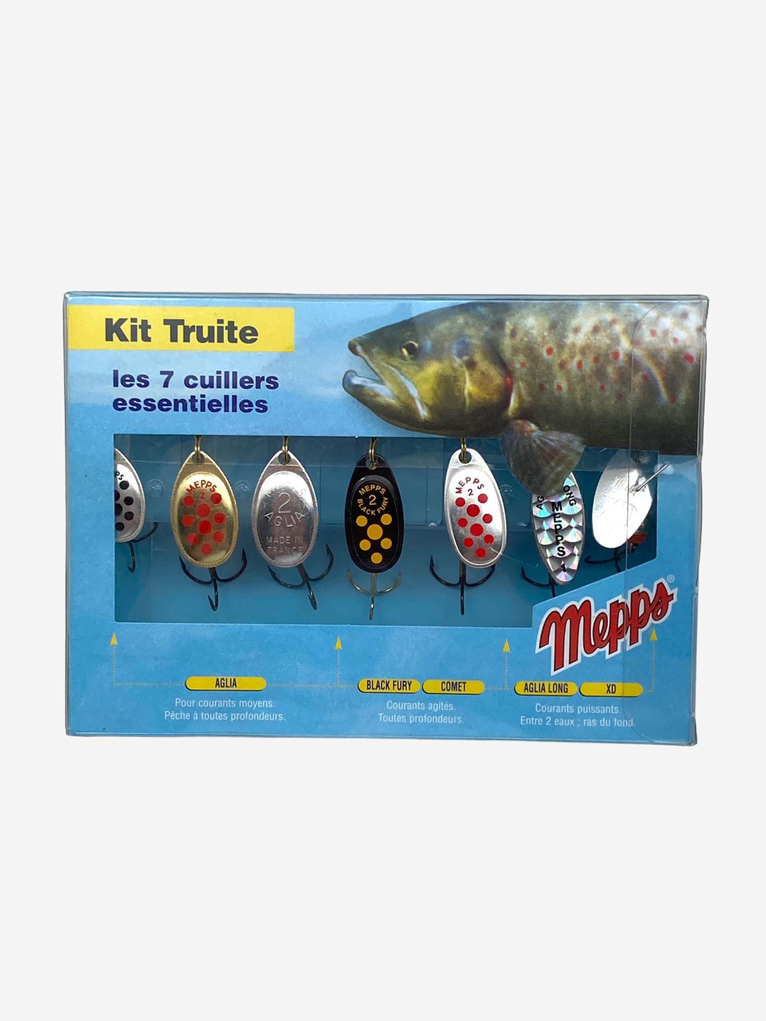 

Набор вращающихся блесен MEPPS "Kit Truite" 7 шт., Мультицвет