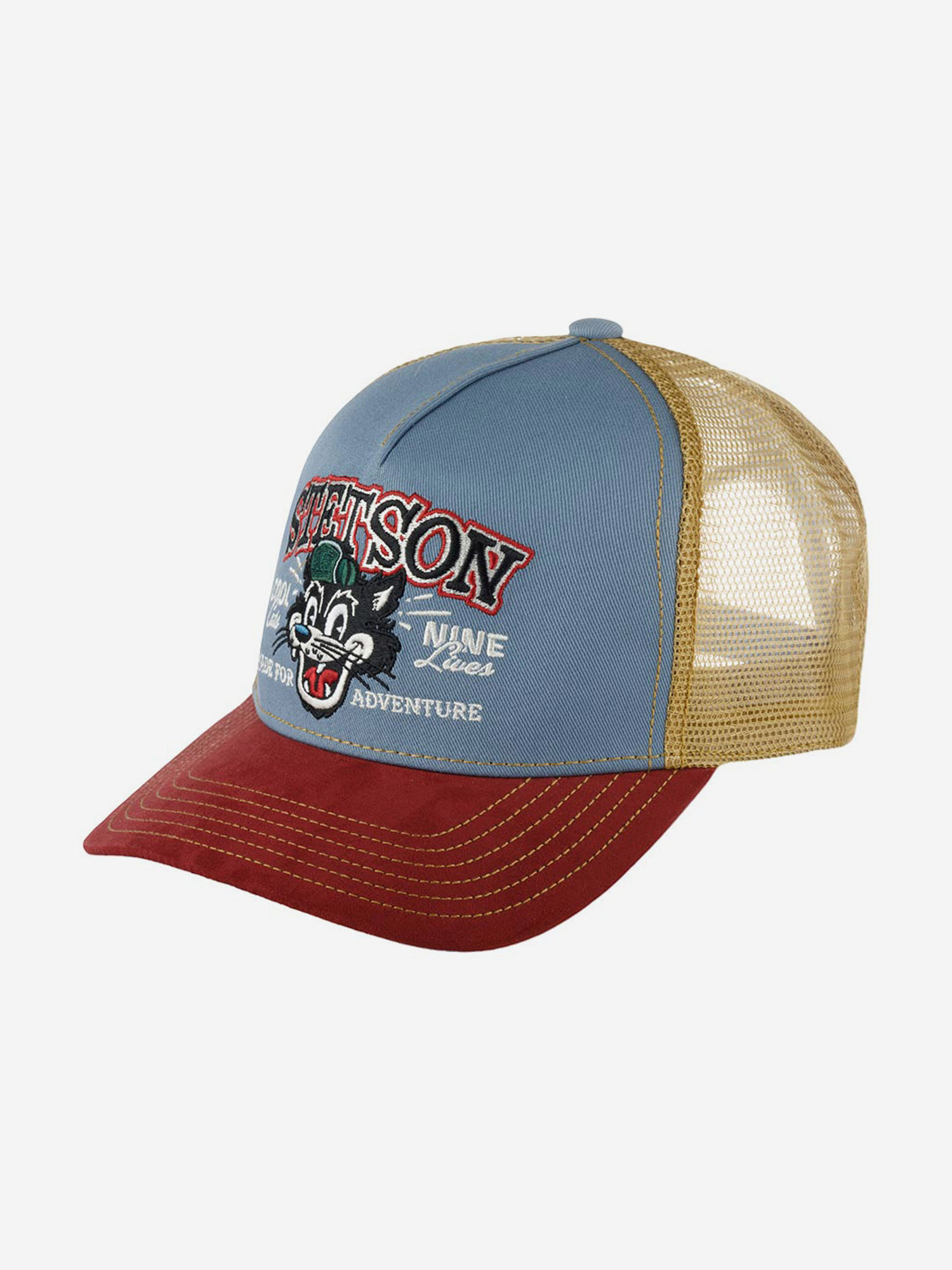 Бейсболка с сеточкой STETSON 7766103 TRUCKER CAP COOL CATS (голубой), Голубой