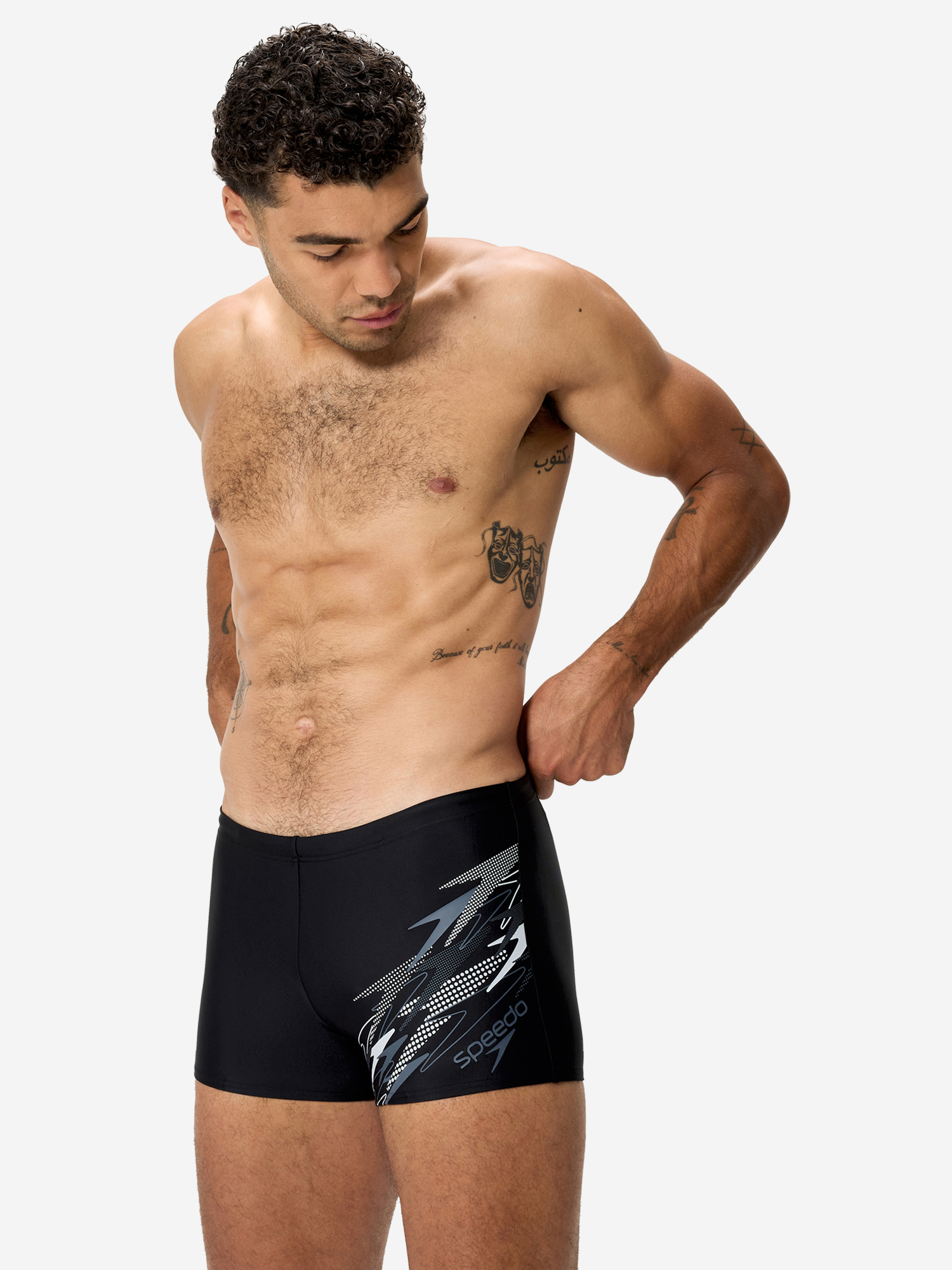 Изображение товара Плавки-шорты мужские Speedo Medley Logo Aquashort чёрно-красные для плавания