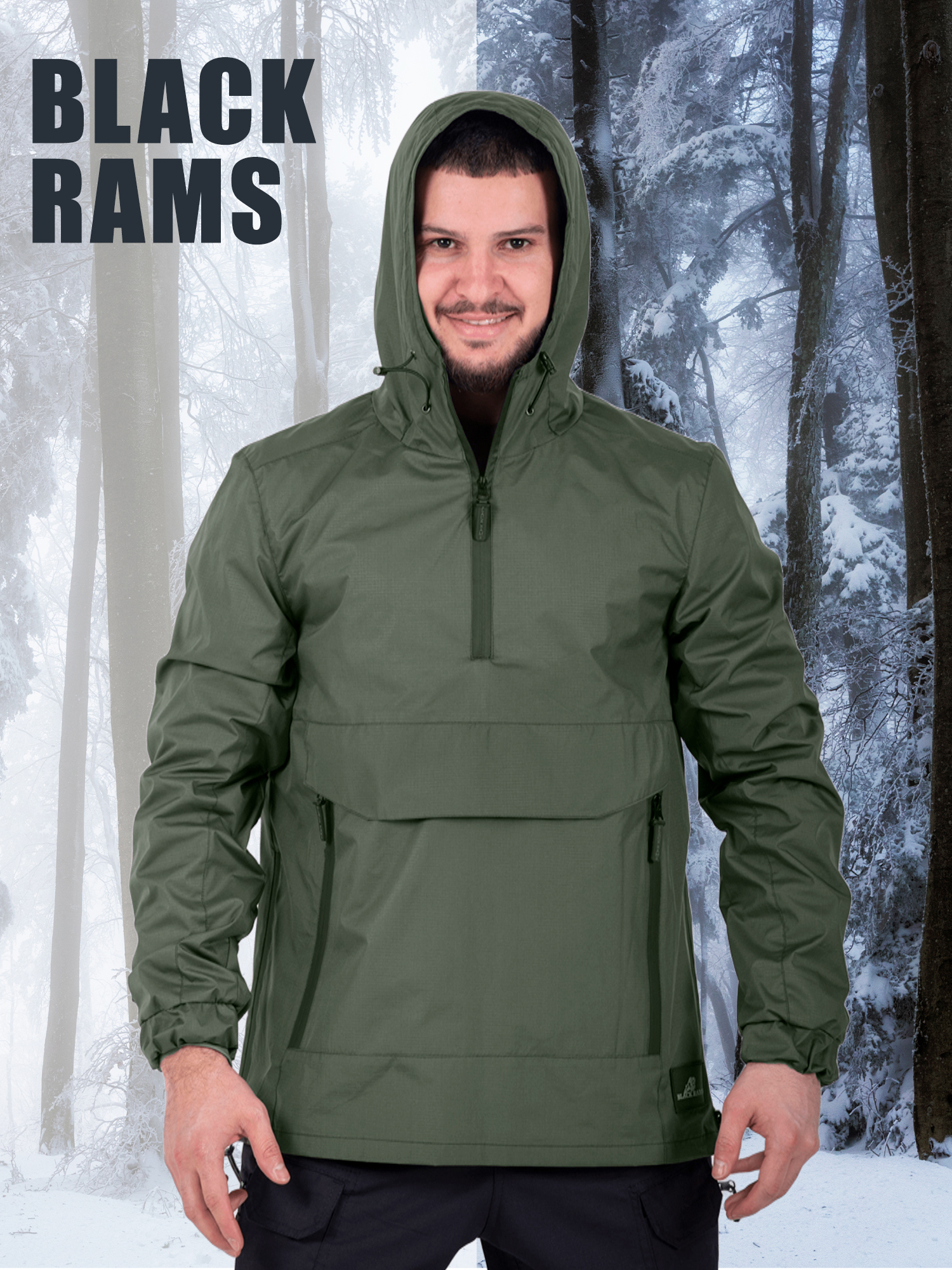 Изображение товара Ветровка для рыбалки Black Rams BRO 106 Хаки мужская водоотталкивающая