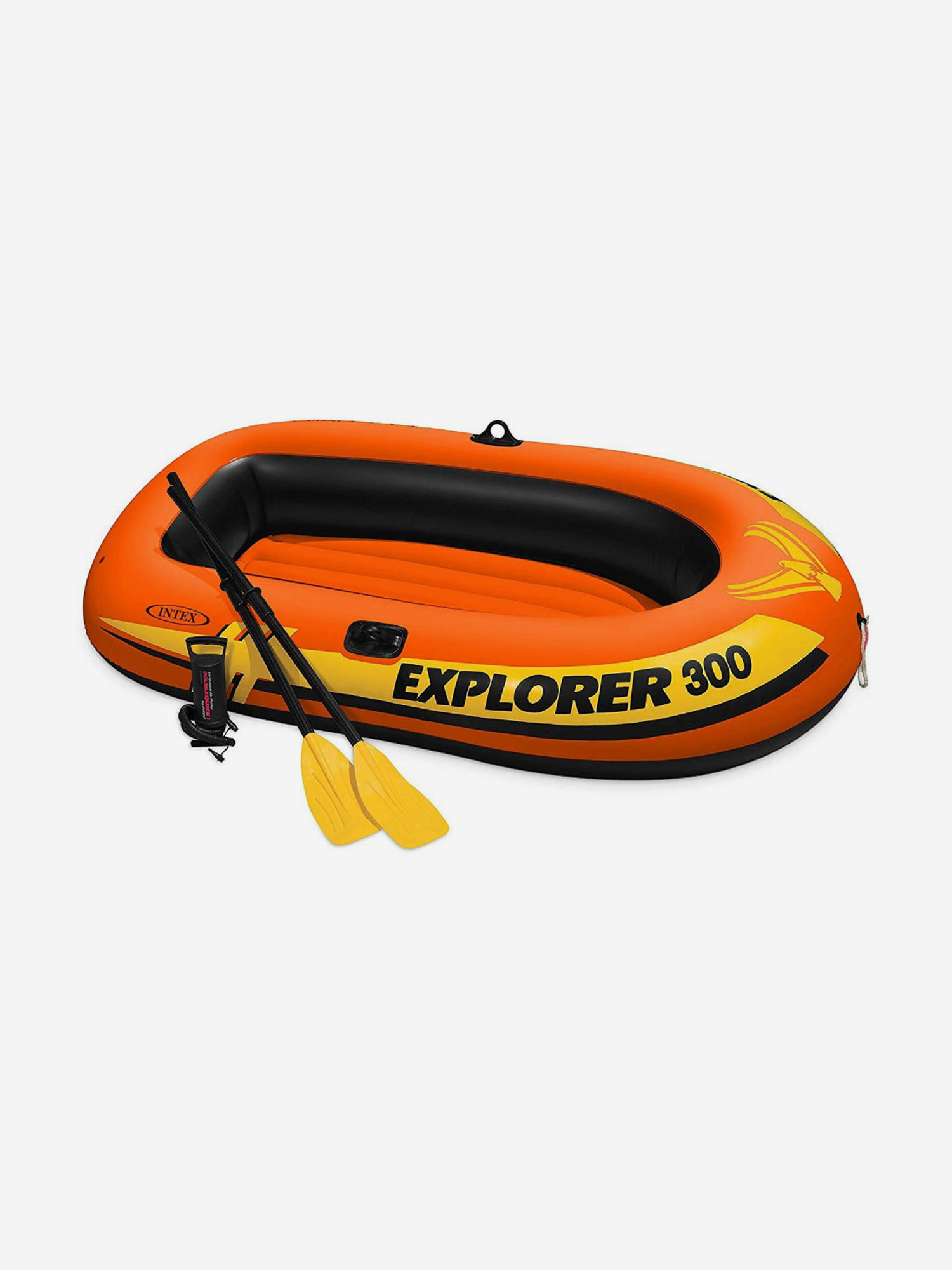 Надувная лодка Intex 58358 Explorer 300 + весла + насос (211х117х41 см), Оранжевый