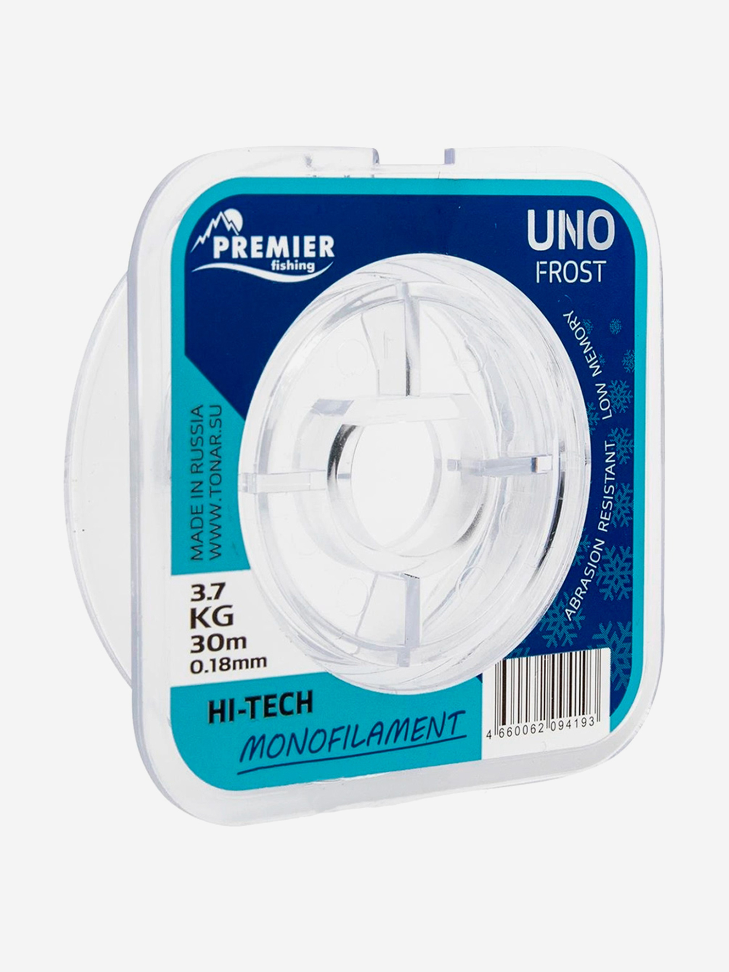 

Леска для рыбалки Premier Fishing UNO FROST Nylon 0,18мм, 30м, 3,7кг, прозрачный, Серый