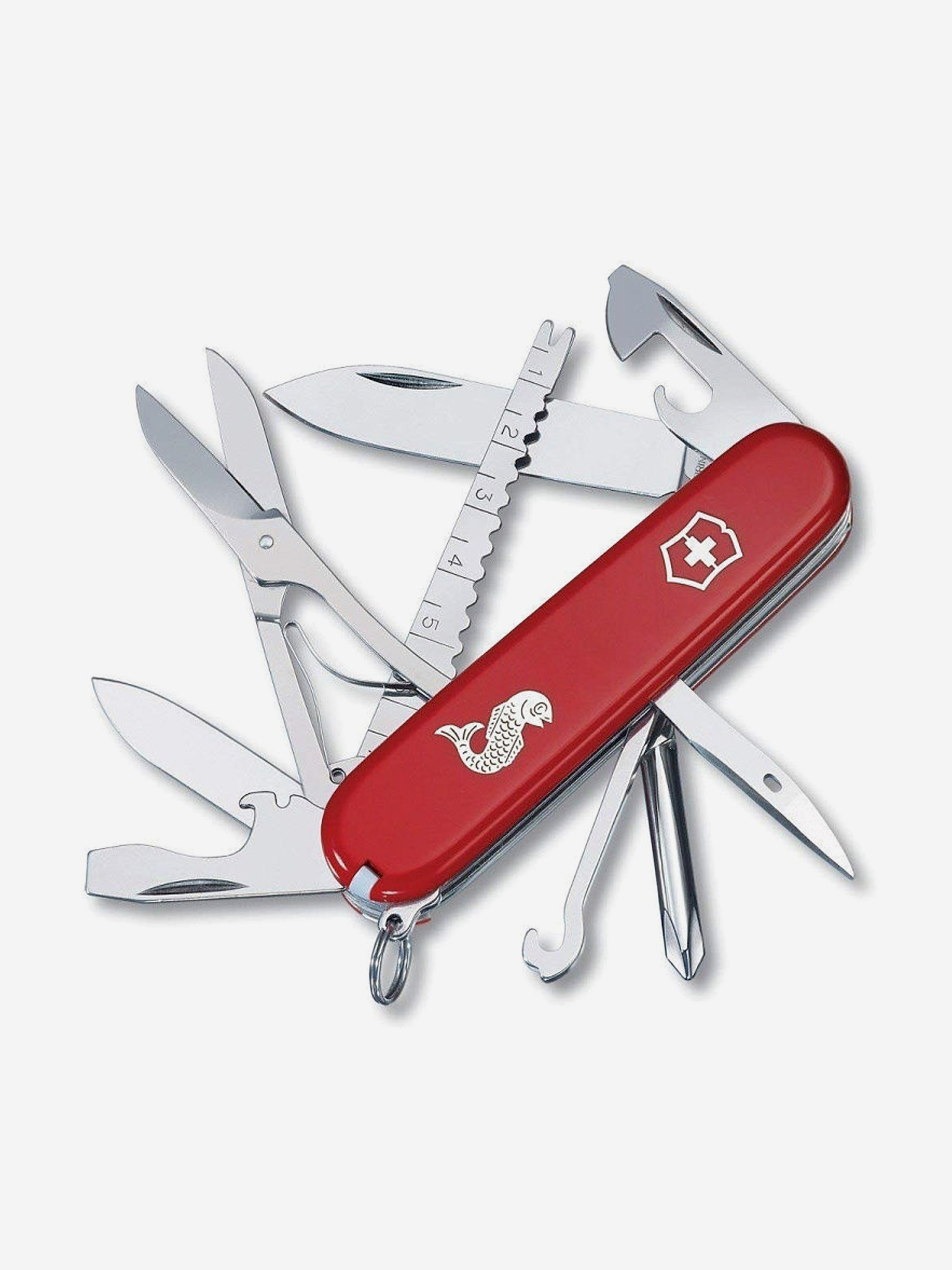 Нож складной Victorinox Fisherman, 91 мм, 18 функций, Красный нож складной victorinox swisschamp 91 мм 33 функции красный