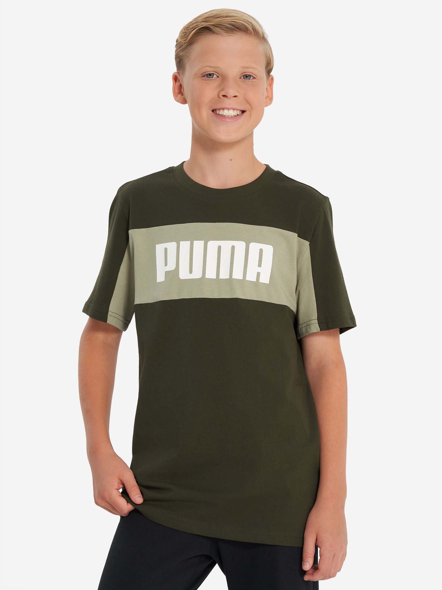 

Футболка для мальчиков PUMA Block, Зеленый