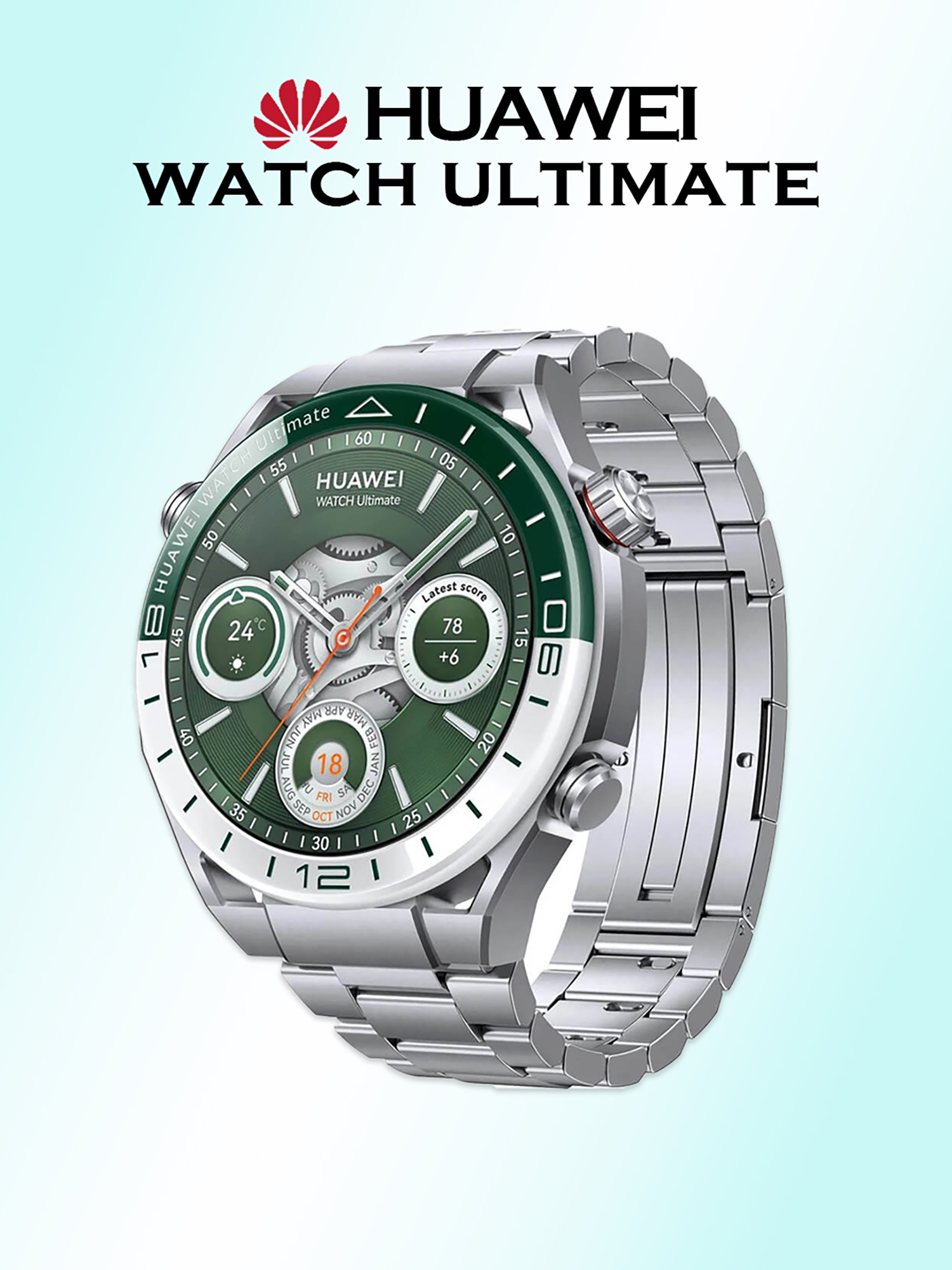 

Умные часы HUAWEI Watch Ultimate, WDS-B19, зеленые, Серебряный