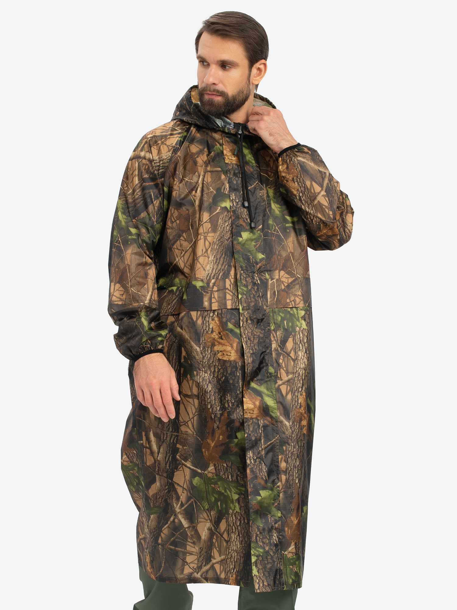 Изображение товара Плащ мужской Huntsman ВВЗ для рыбалки и охоты, ткань таффета 3000 мм вод.ст., Хаки