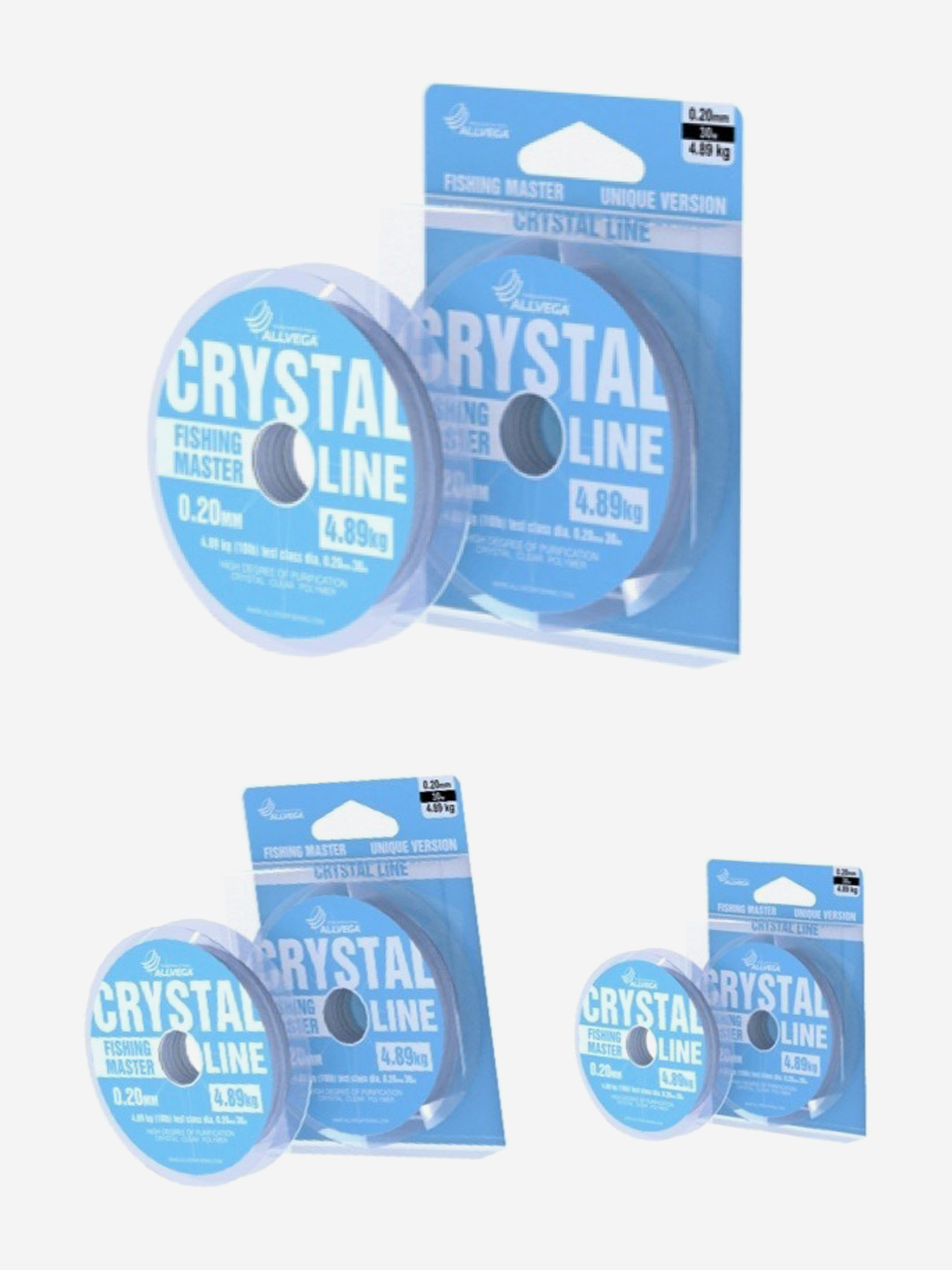 

Леска монофильная ALLVEGA "Fishing Master" CRYSTAL 30м 0,20мм (4,89кг). Набор 3 штуки., Серый