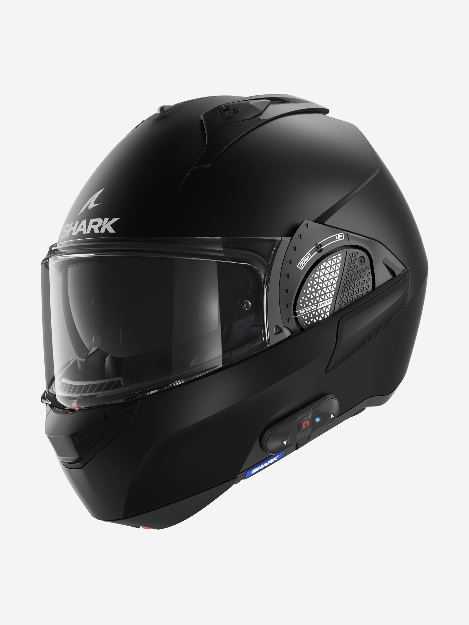 

Мотошлем трансформер модуляр SHARK EVO GT PACK N-COM EDITION BLANK MAT Black, Черный