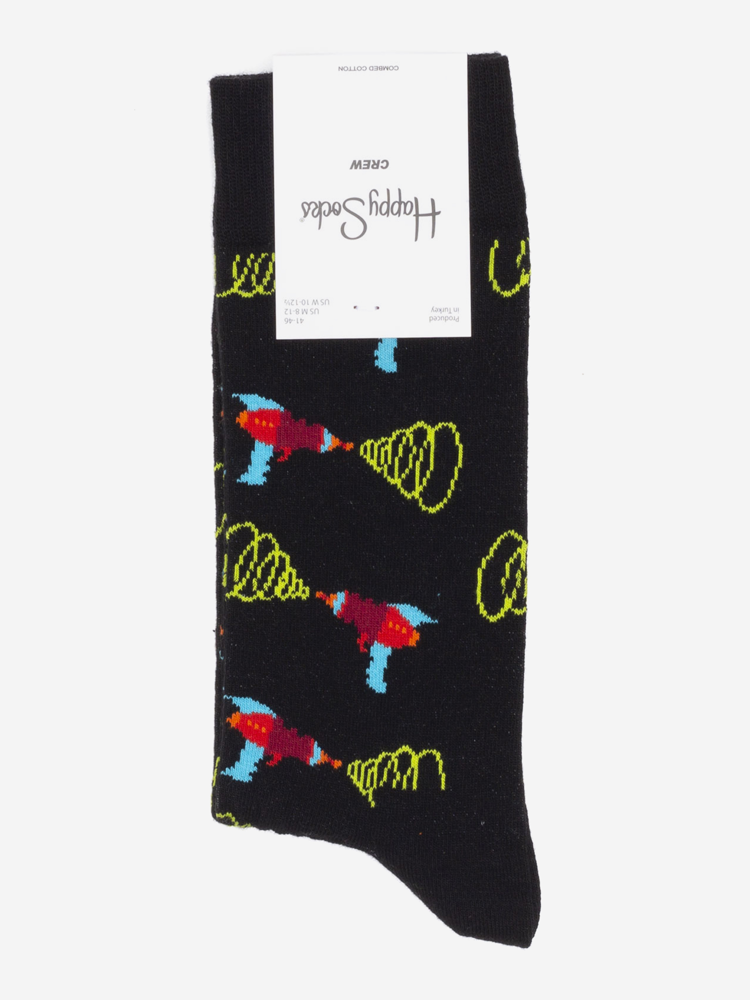 

Носки с рисунками Happy Socks, Lazer Quest, Черный