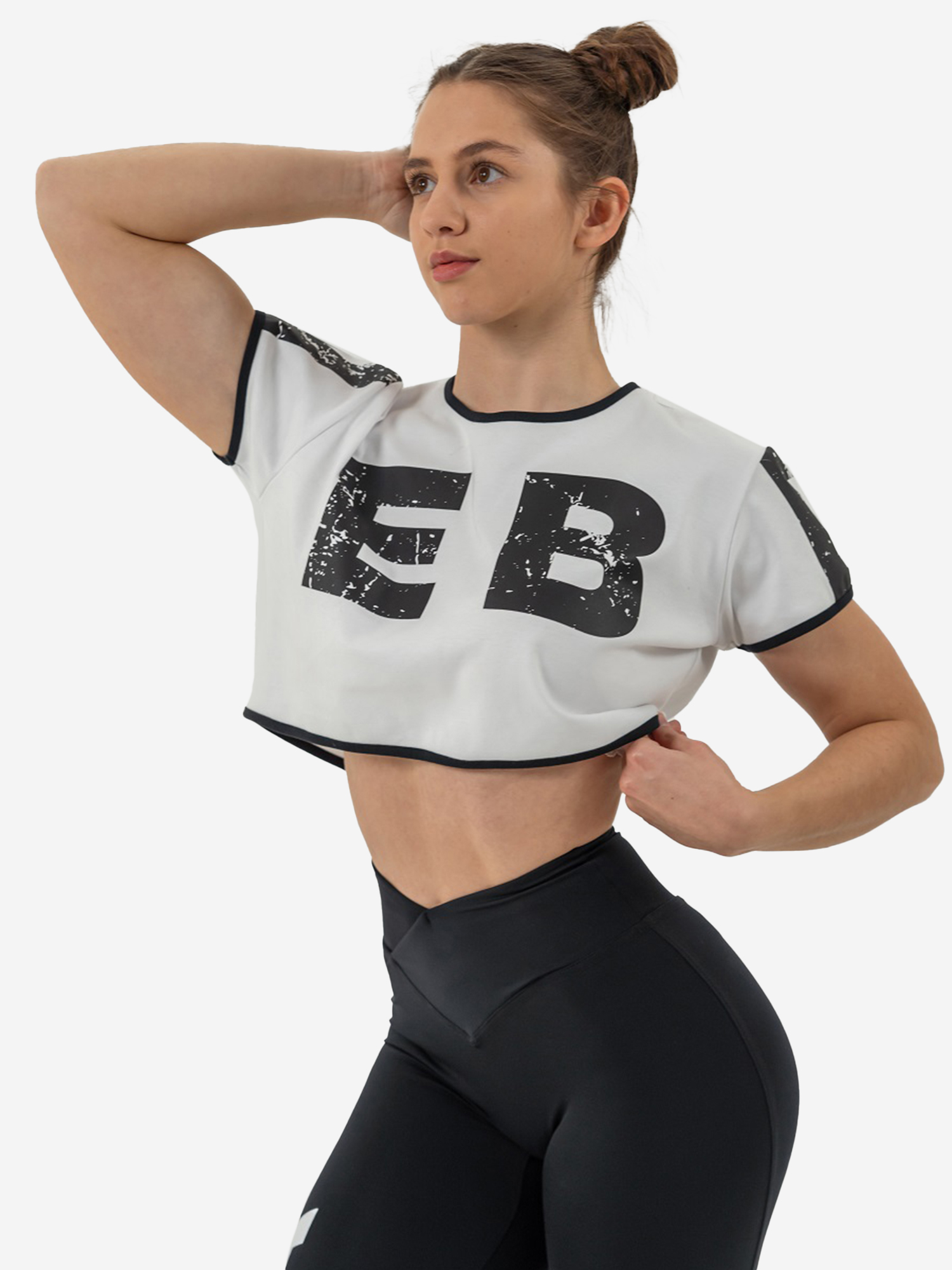 Топ спортивный женский NEBBIA Oversized crop top GAME ON 610, Белый