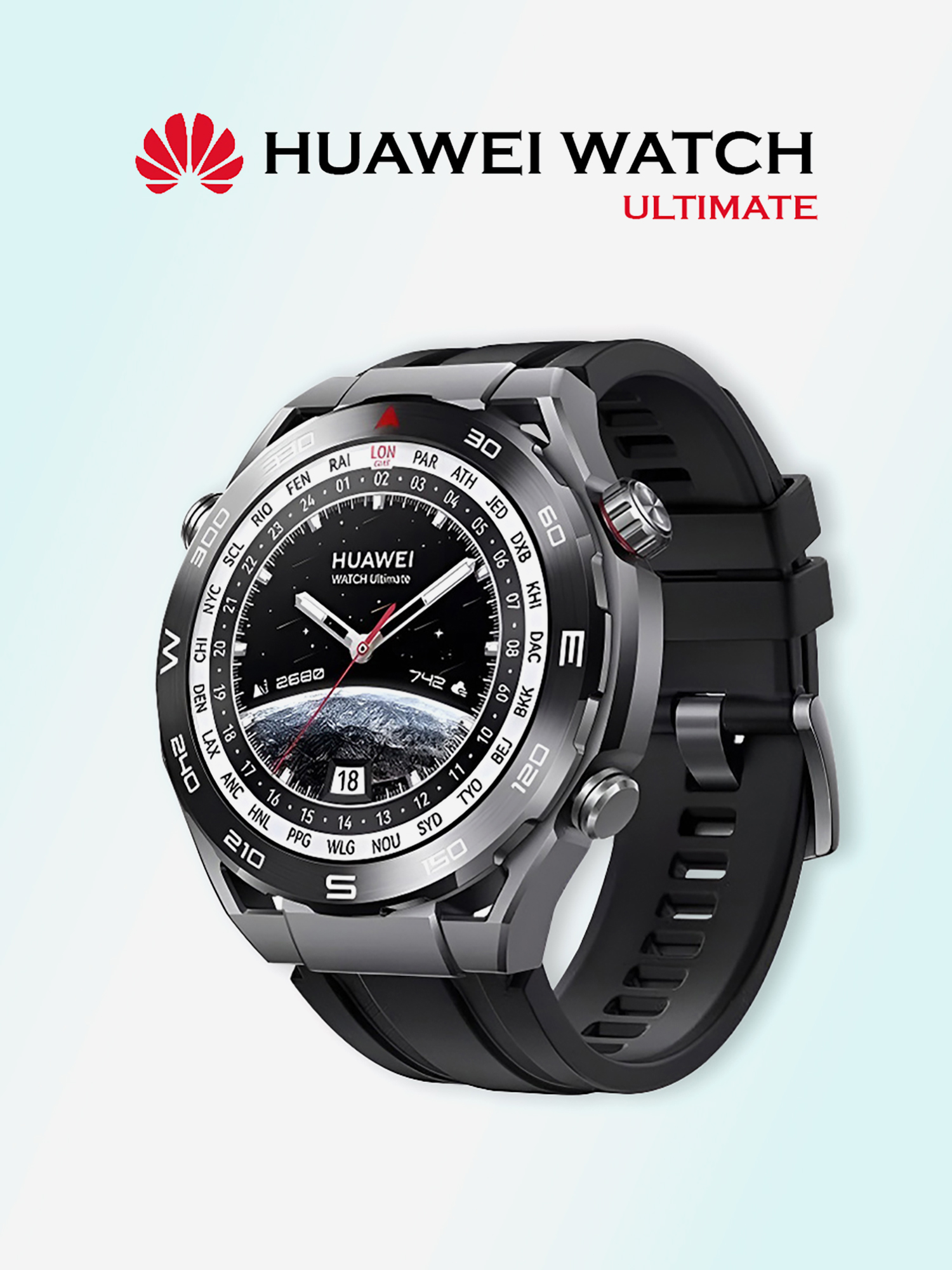 

Умные часы HUAWEI Watch Ultimate, CLB-B19, черные скалы, Черный