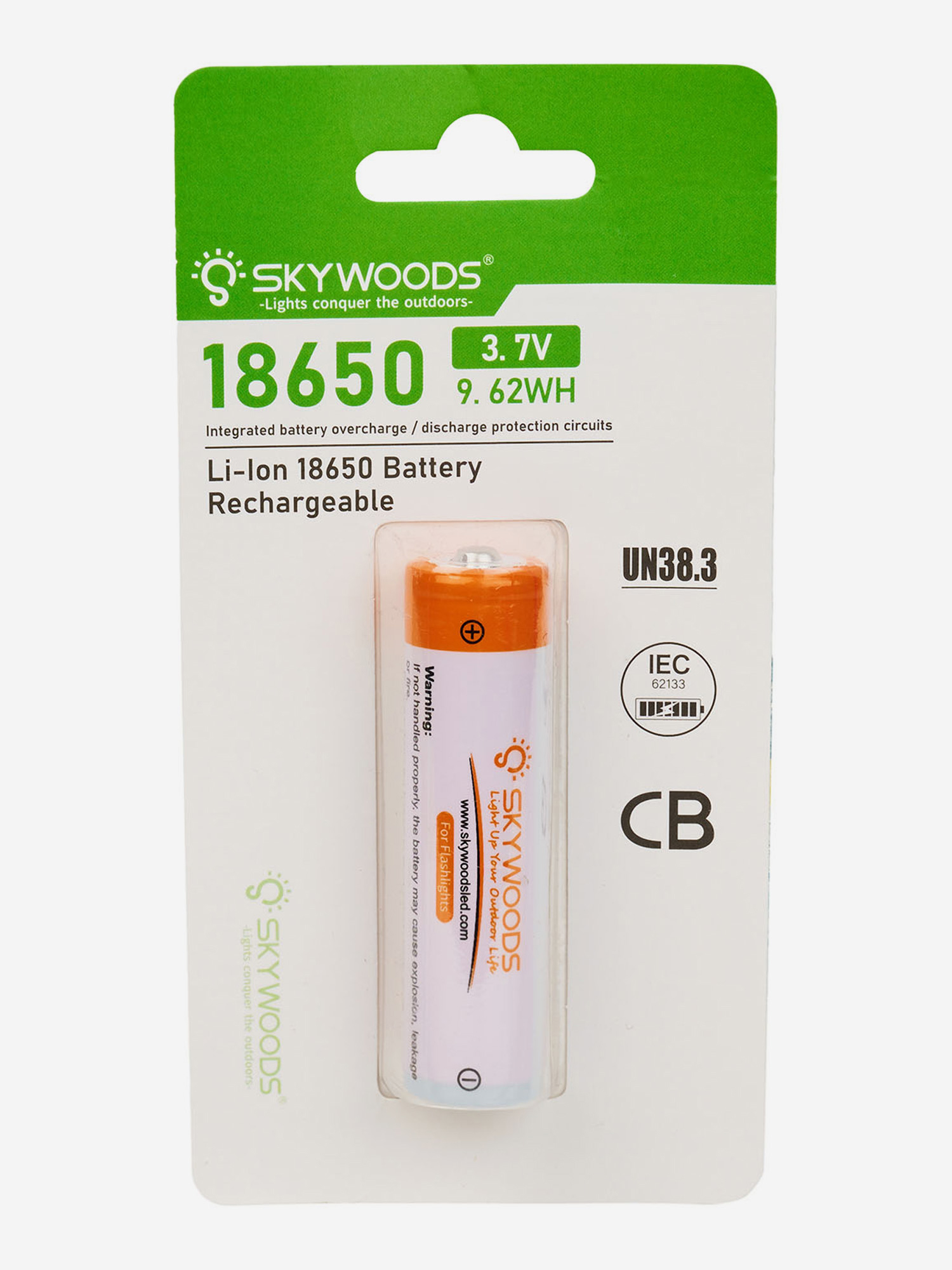 

Аккумулятор SKYWOODS 18650, 2600mAh, 1000 циклов перезарядки, Бежевый