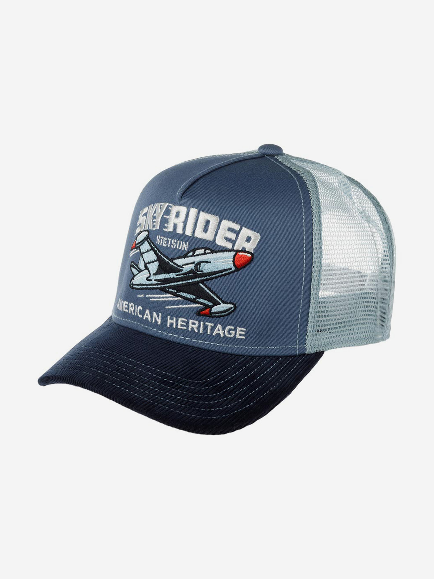 Бейсболка с сеточкой STETSON 7761102 TRUCKER CAP SKY RIDER (голубой), Голубой