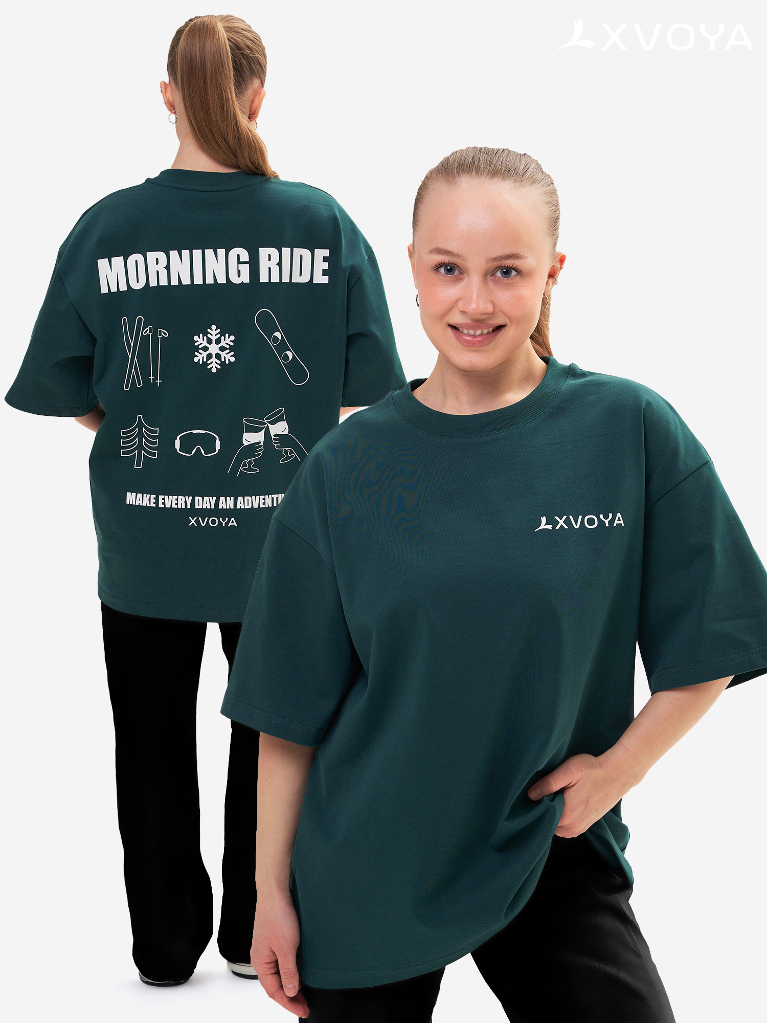   Спортмастер Футболка женская Morning Ride XVOYA темно-зеленая, Зеленый