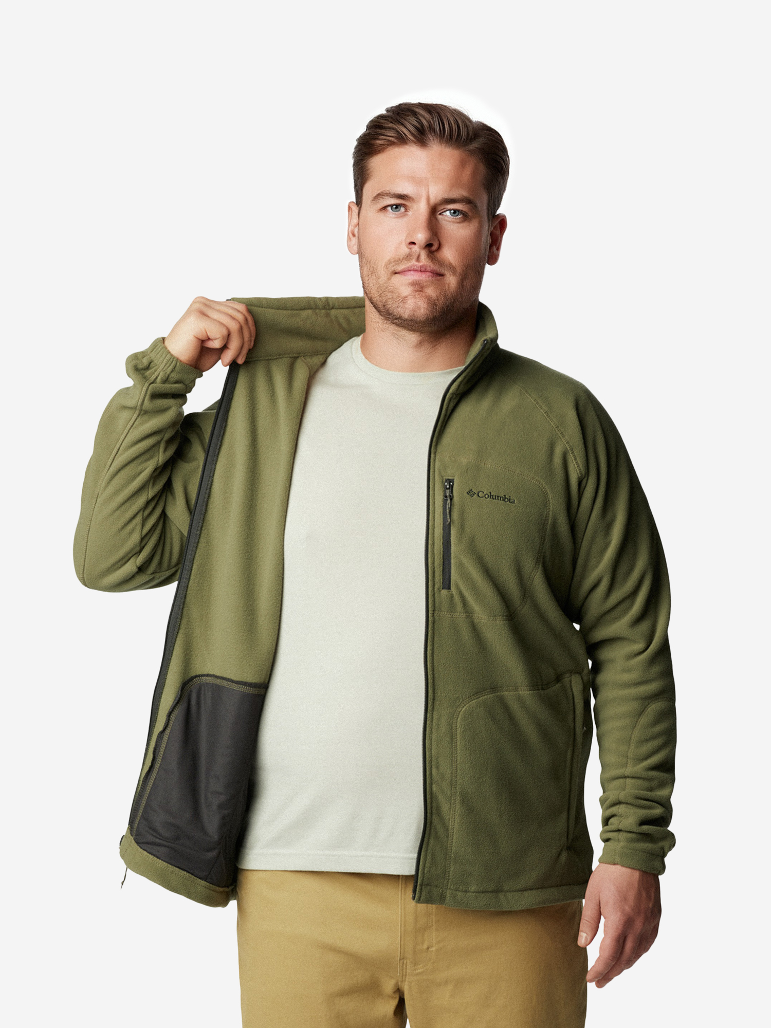 Джемпер флисовый мужской Columbia Plus Size Fast Trek II Full Zip Fleece Зеленый 4999₽