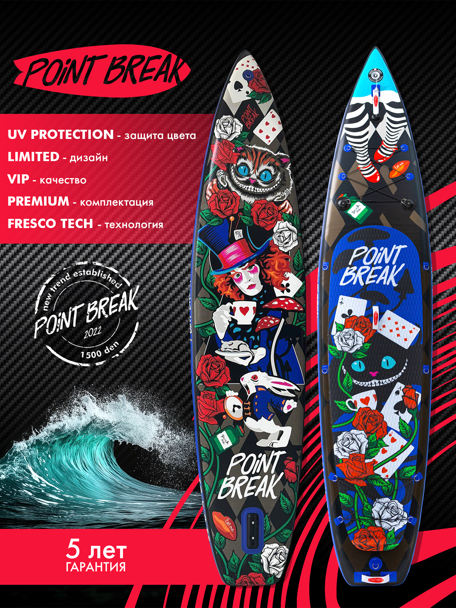 

Сапборд Point Break В стране чудес 12.6, 25 psi , Рremium, Синий