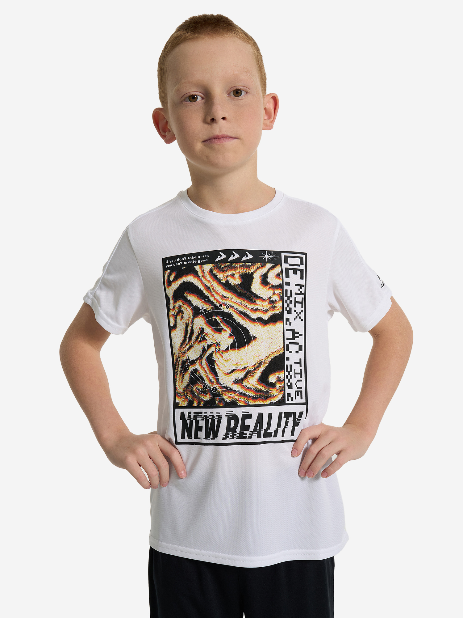 Изображение товара Футболка для мальчиков Demix с принтом и светоотражающими элементами