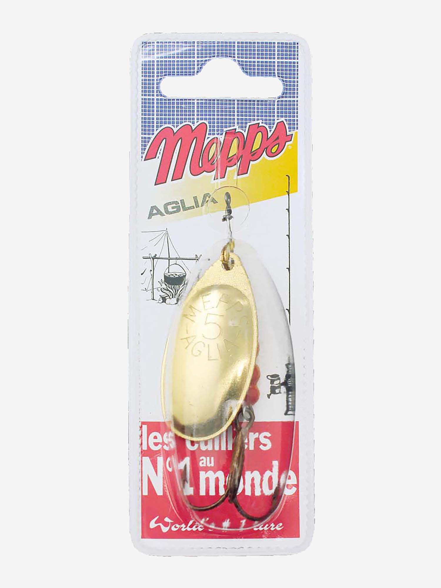 Блесна вращающаяся MEPPS "Aglia OR" №5 (13 г) блистер, Золотой