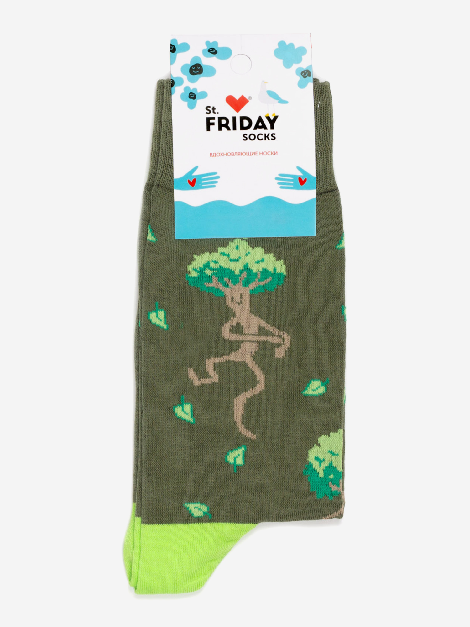 

Носки с рисунками St.Friday Socks - Танцующий лес, Зеленый