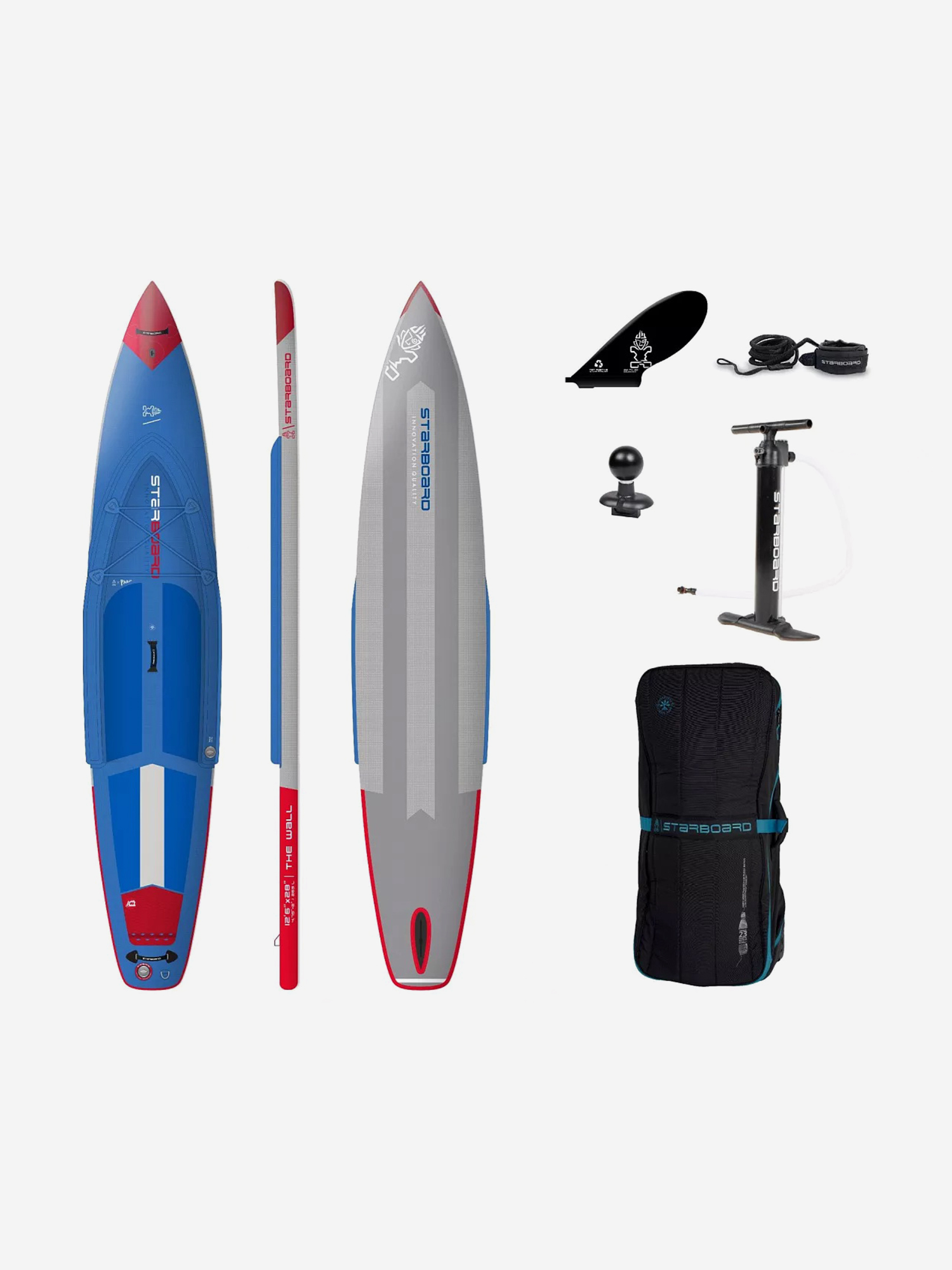 

Доска SUP надувная Starboard 12'6"х28"х4.75" The Wall S24, Мультицвет