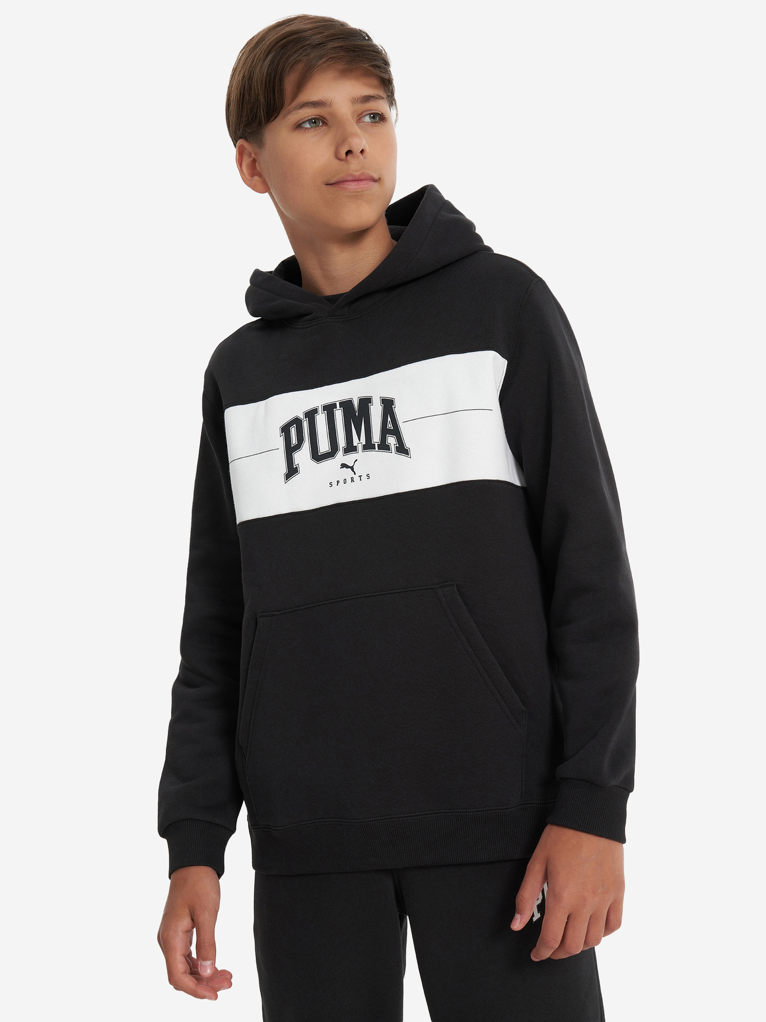 Худи для мальчиков PUMA ESS+ Block, Черный 682775P0P-01, размер RUS 164 - фото 2