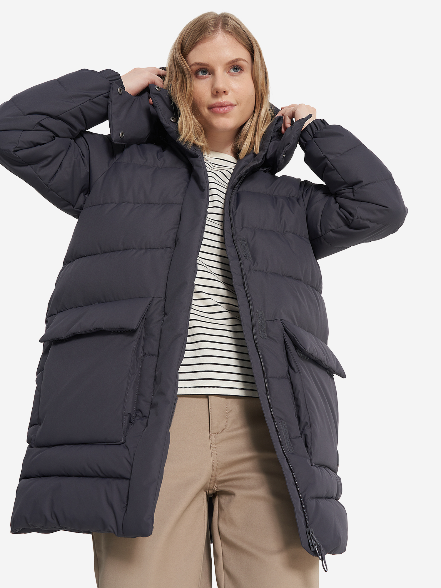 Пальто утепленное женское Outventure, серый, арт. 137810out-93