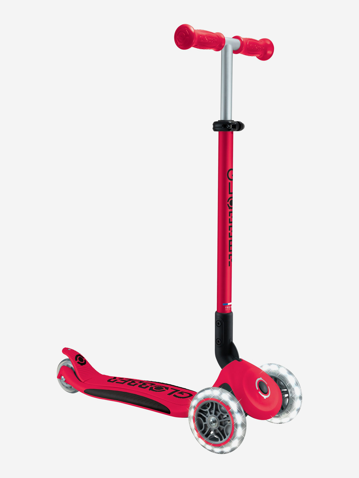 фото Самокат детский globber primo foldable plus lights, красный