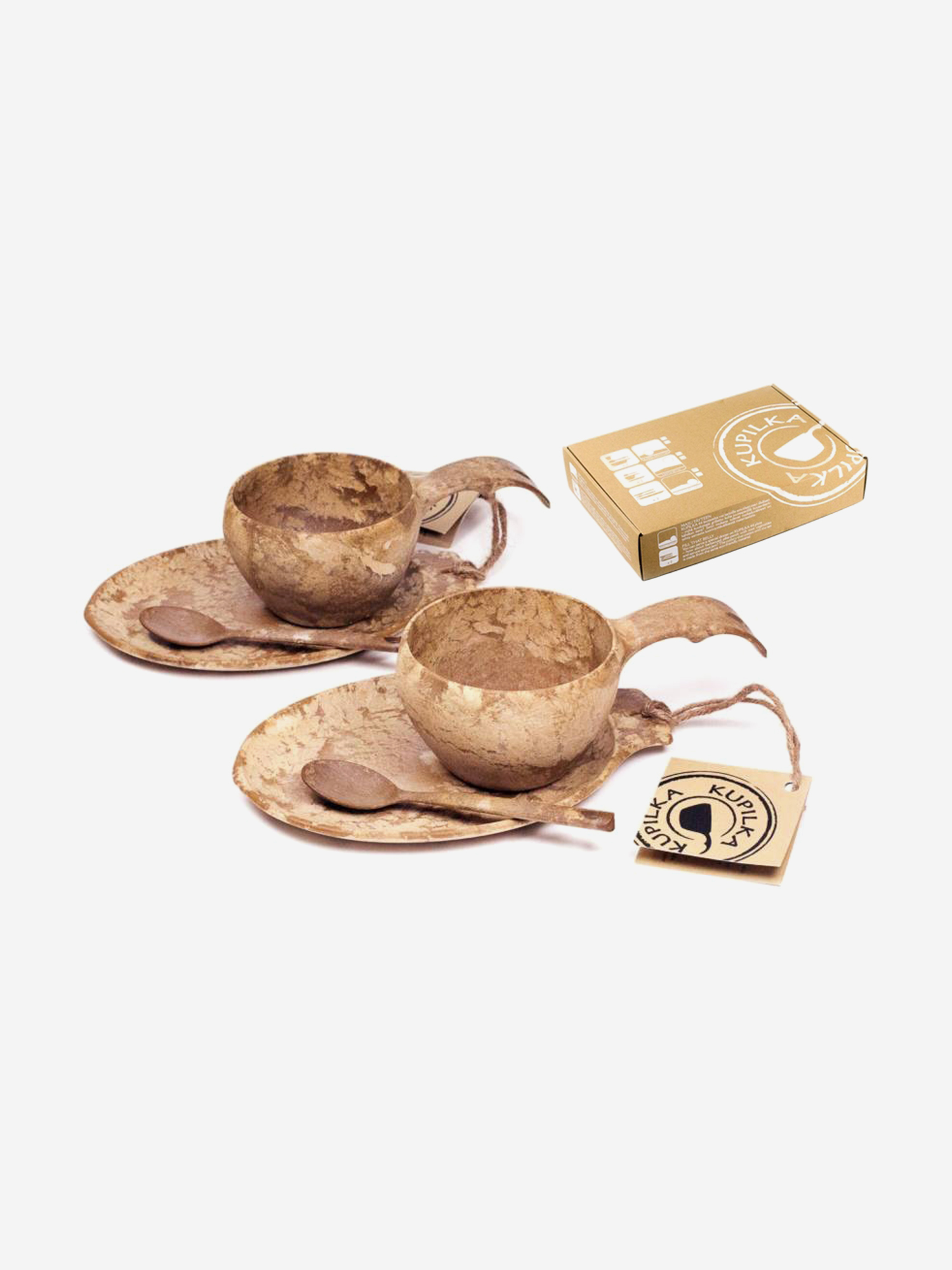 

Финский чайный набор эко посуды Kupilka Slow Down на 2 персоны, цвет: коричневый, Коричневый