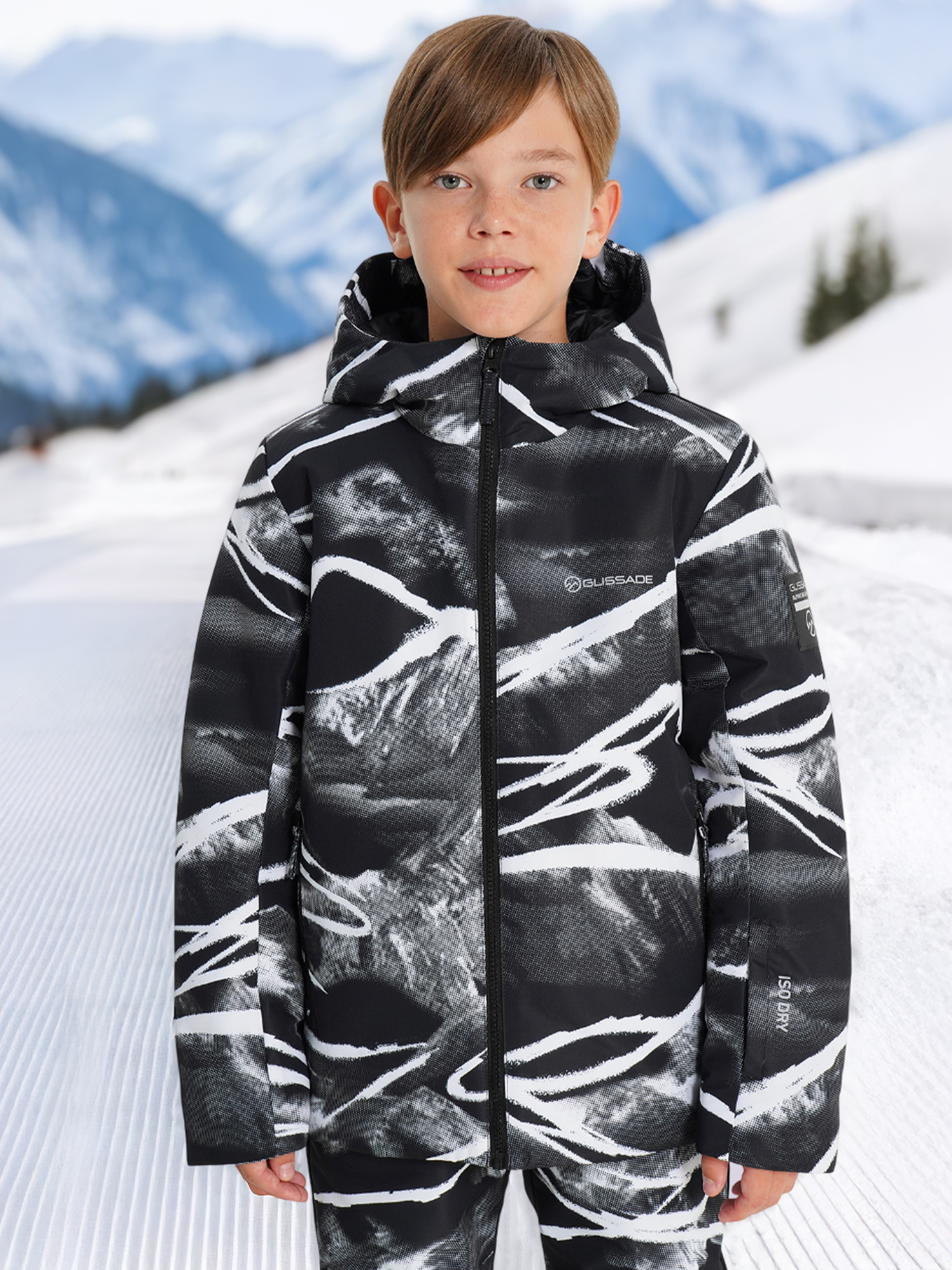 Куртка утепленная для мальчиков Glissade, черный, арт. 29798