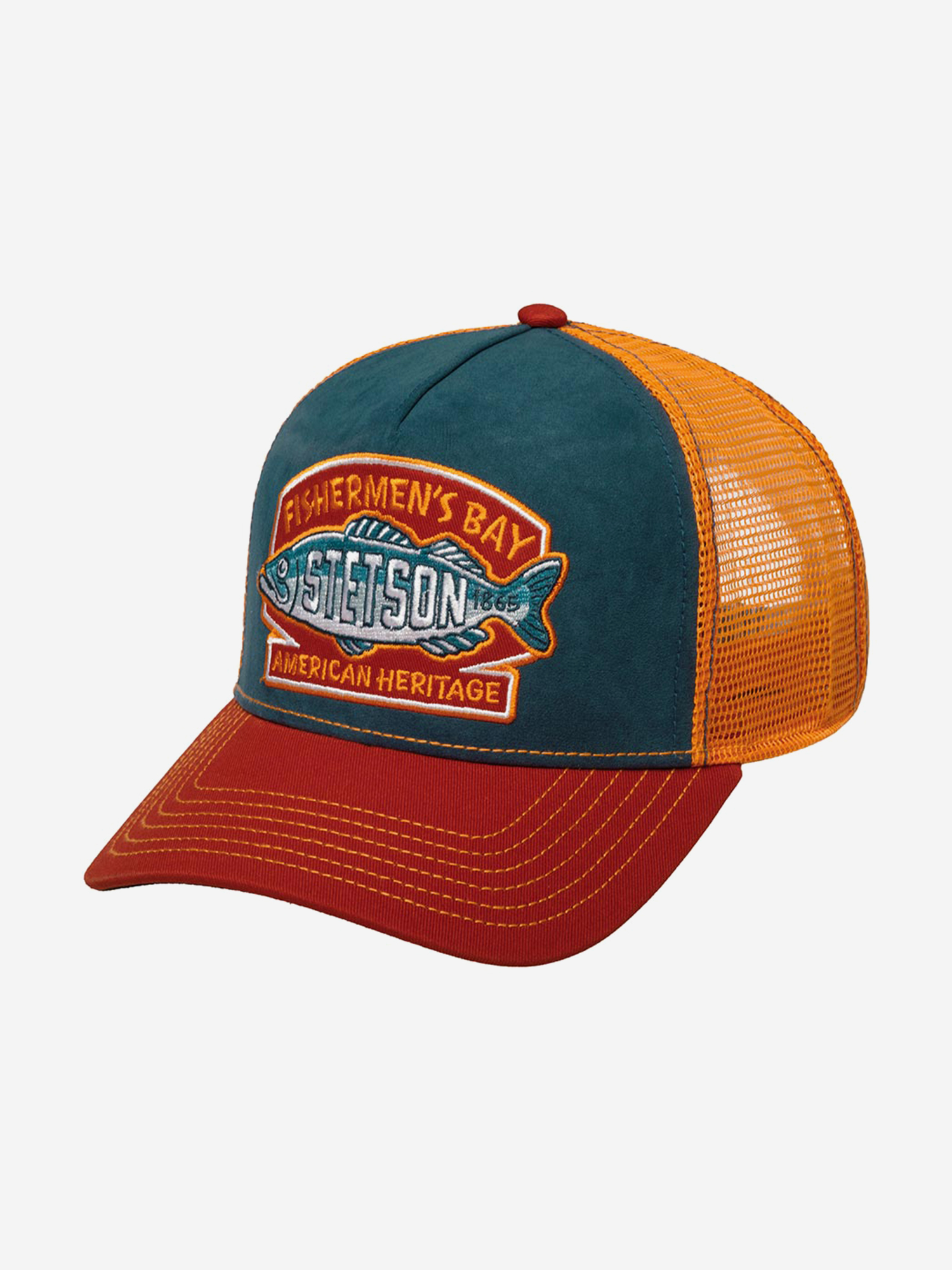Бейсболка с сеточкой STETSON 7756106 TRUCKER CAP FISHERMENS BAY (оранжевый), Оранжевый