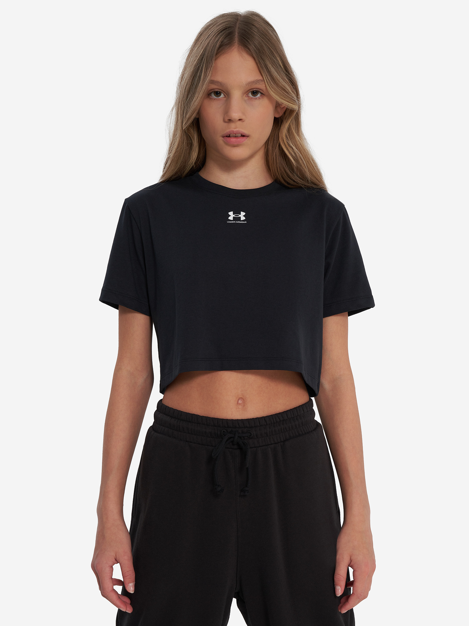 фото Футболка для девочек under armour rival, черный