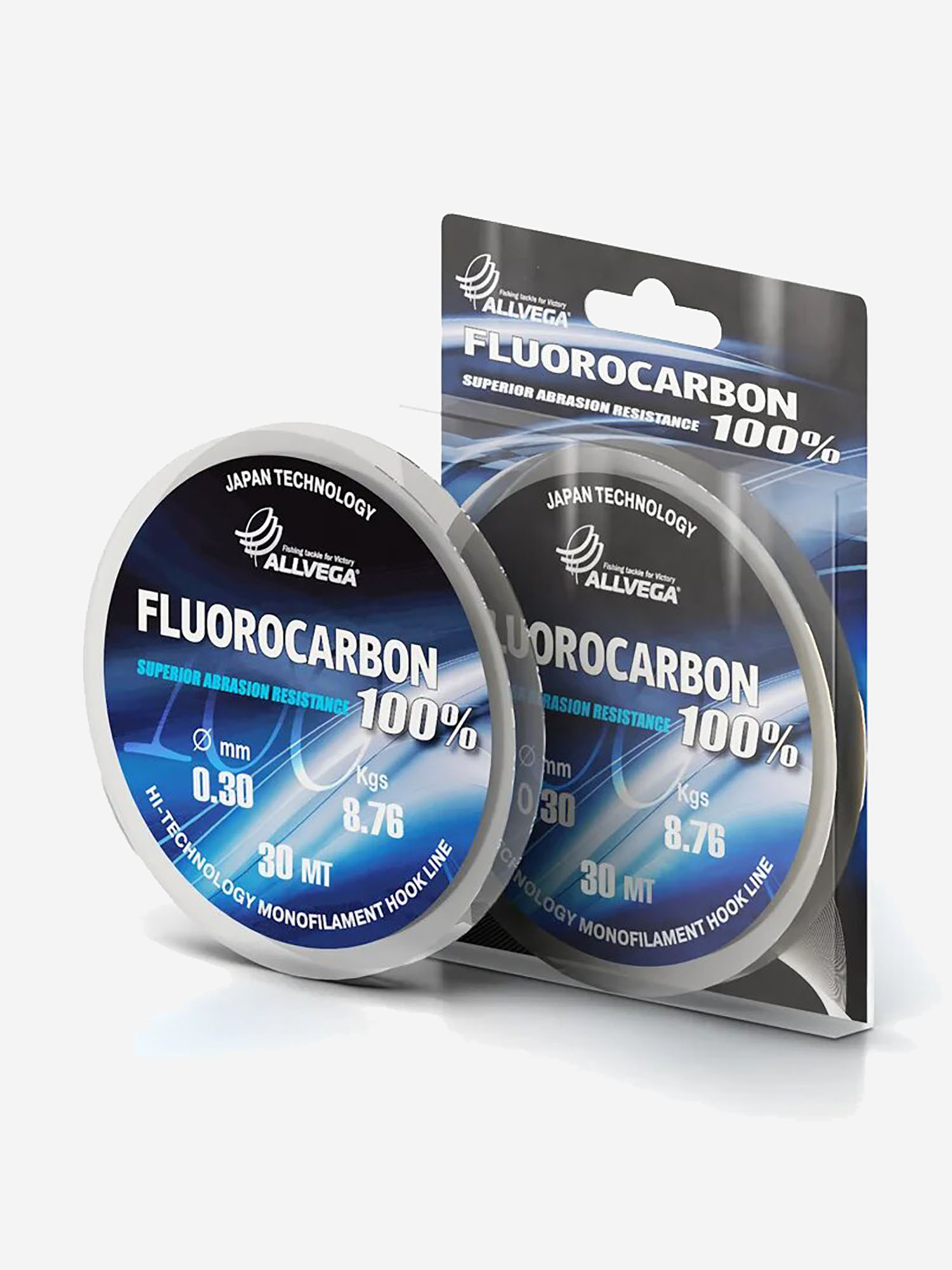 

Леска монофильная ALLVEGA "FX Fluorocarbon 100%" 30м 0.30мм (8.76кг) флюорокарбон 100%, Белый