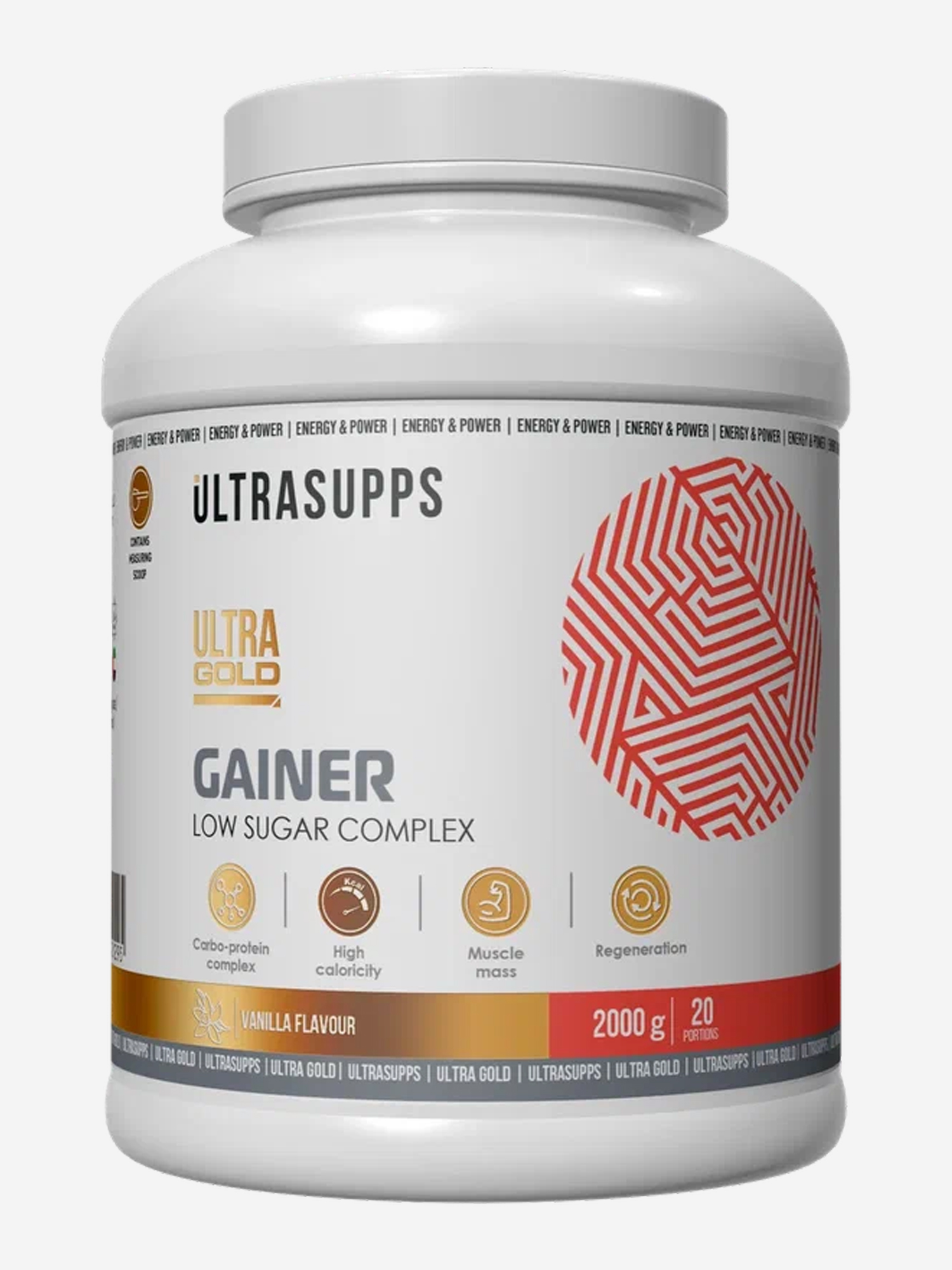 

Гейнер Ultrasupps Ultra Gold "Ваниль", 2000 г, Белый