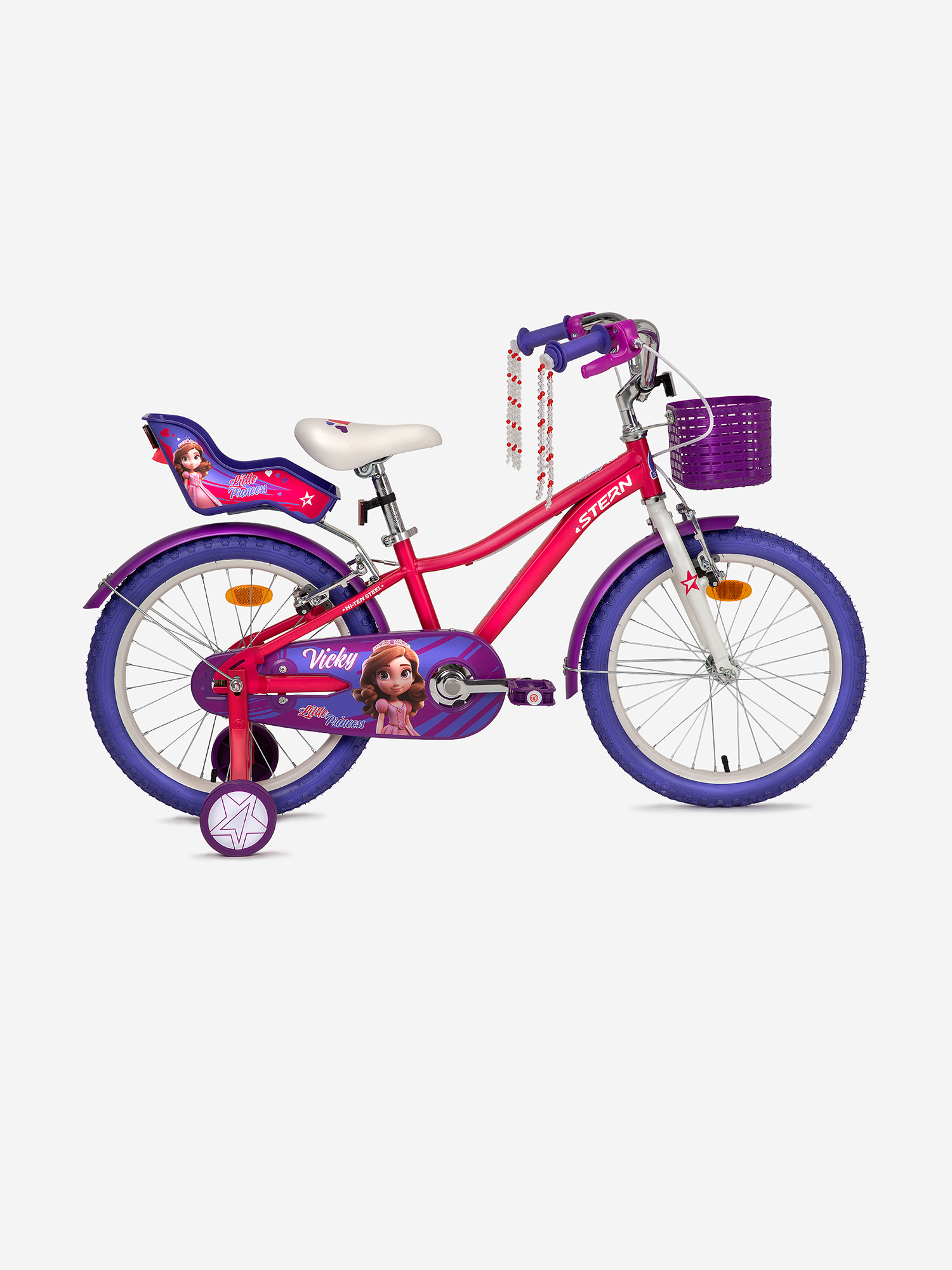 Изображение товара Детский велосипед Stern Vicky 18" для девочек 6-7 лет с аксессуарами и регулировками