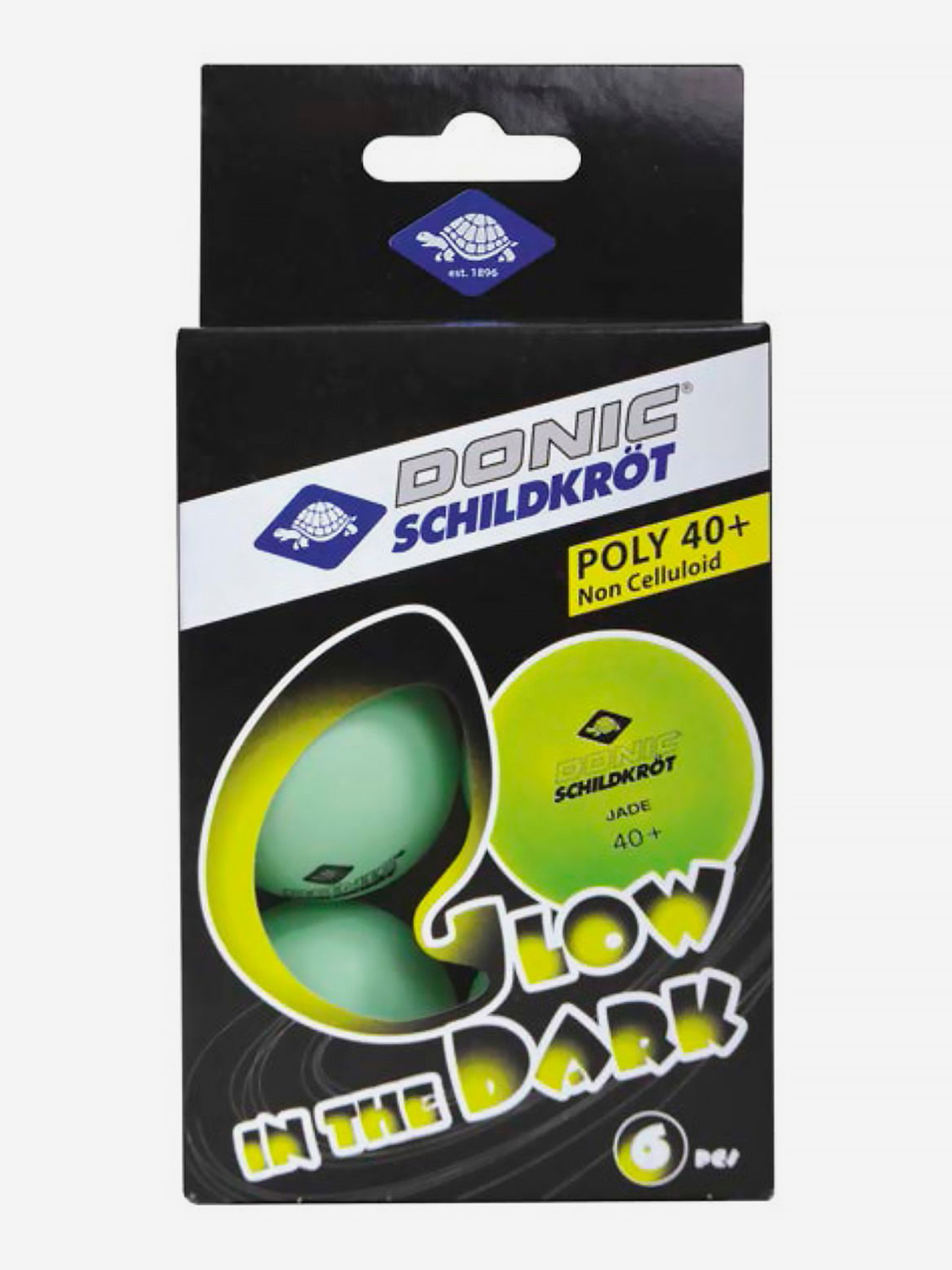 

Мячики для н/тенниса DONIC GLOW IN THE DARK 40+, 6 шт, (зеленые), Зеленый