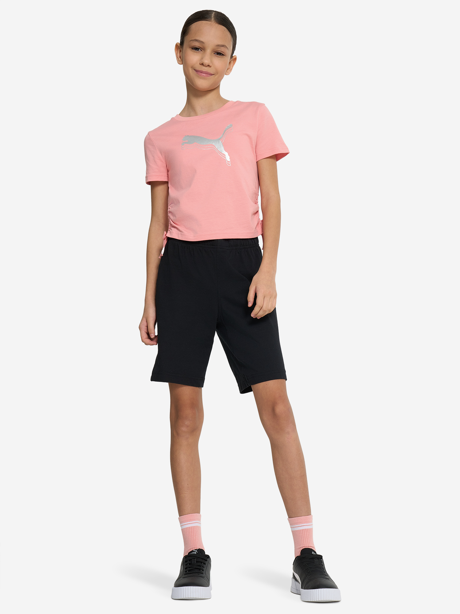Футболка для девочек PUMA Metallic Knotted, Розовый 4